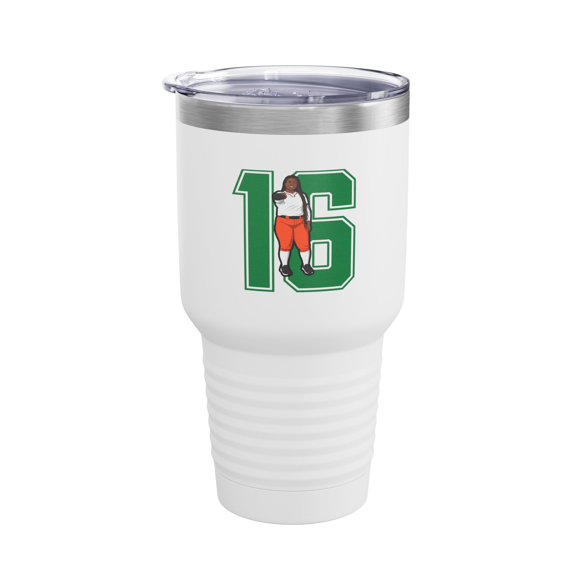 30oz Tumbler — character_number in White