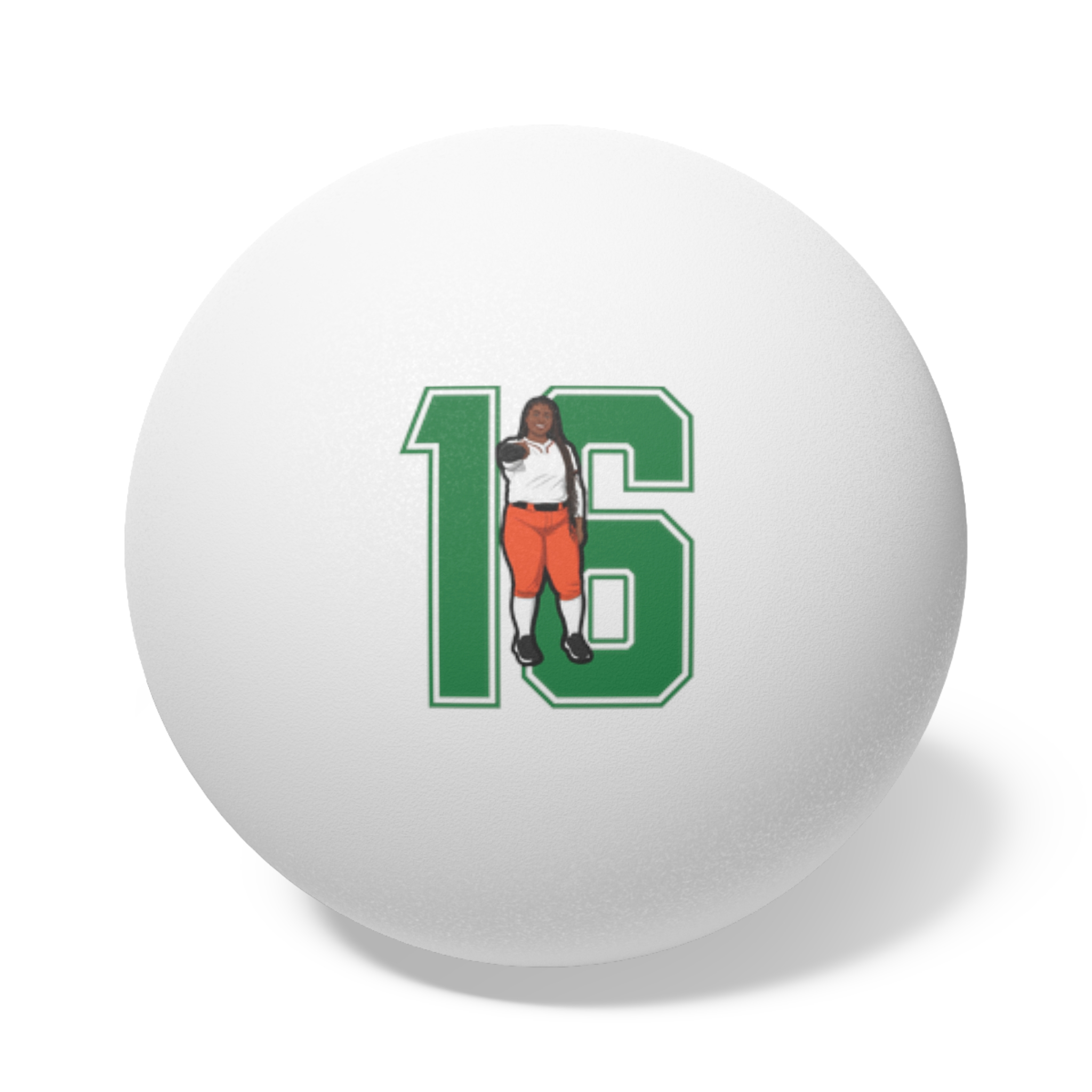 Ping Pong Balls, 6 pcs — character_number in White
