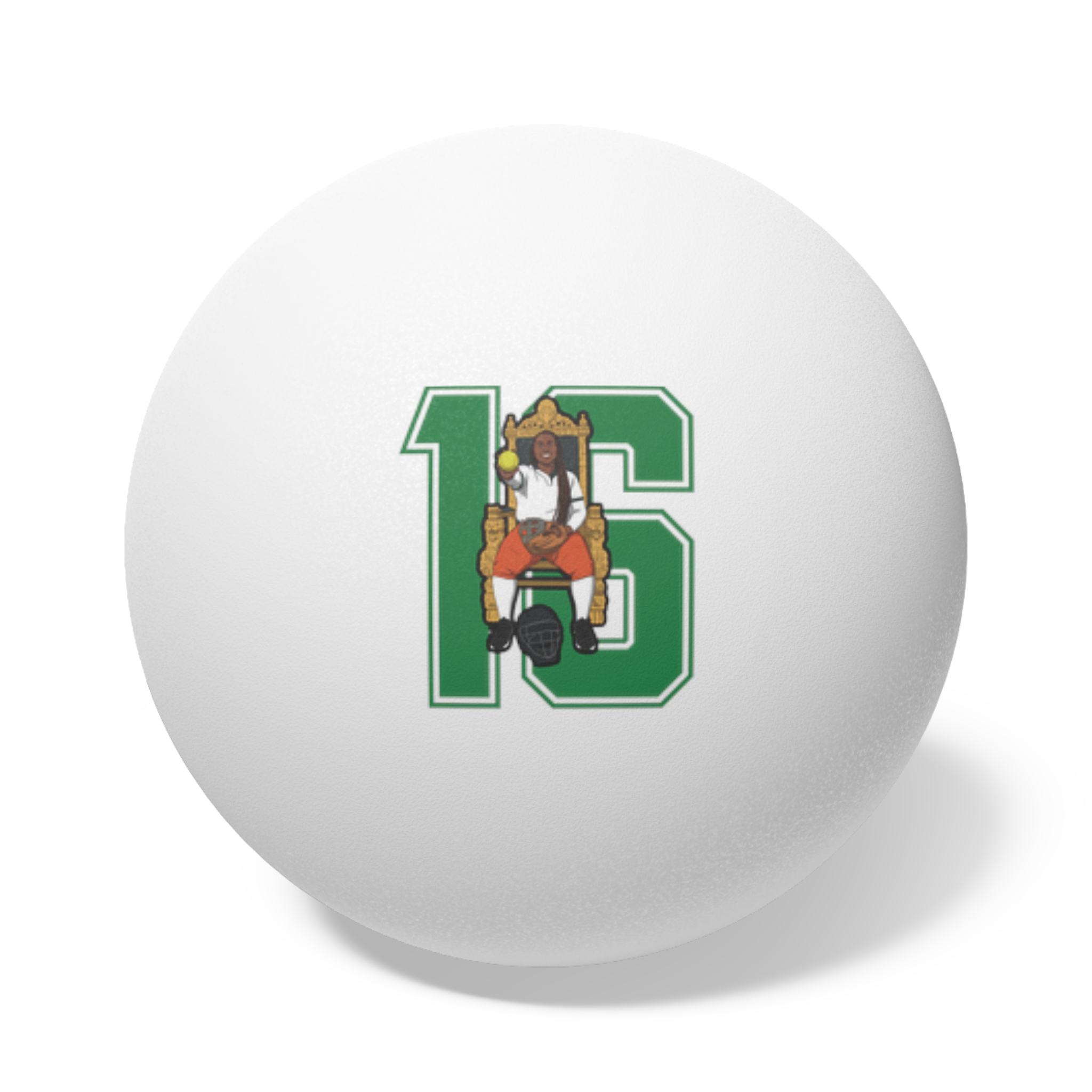 Ping Pong Balls, 6 pcs — character_number in White
