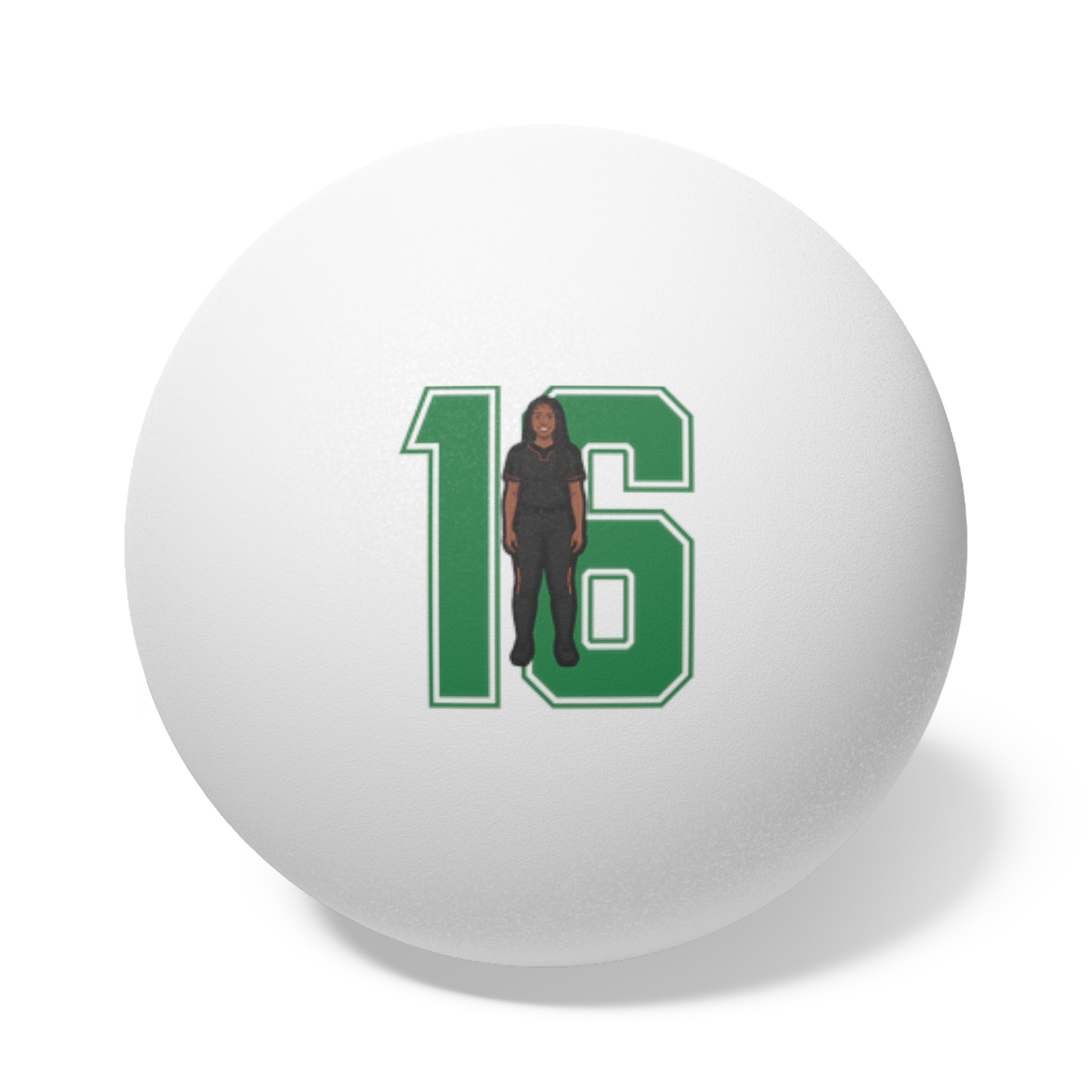 Ping Pong Balls, 6 pcs — character_number in White