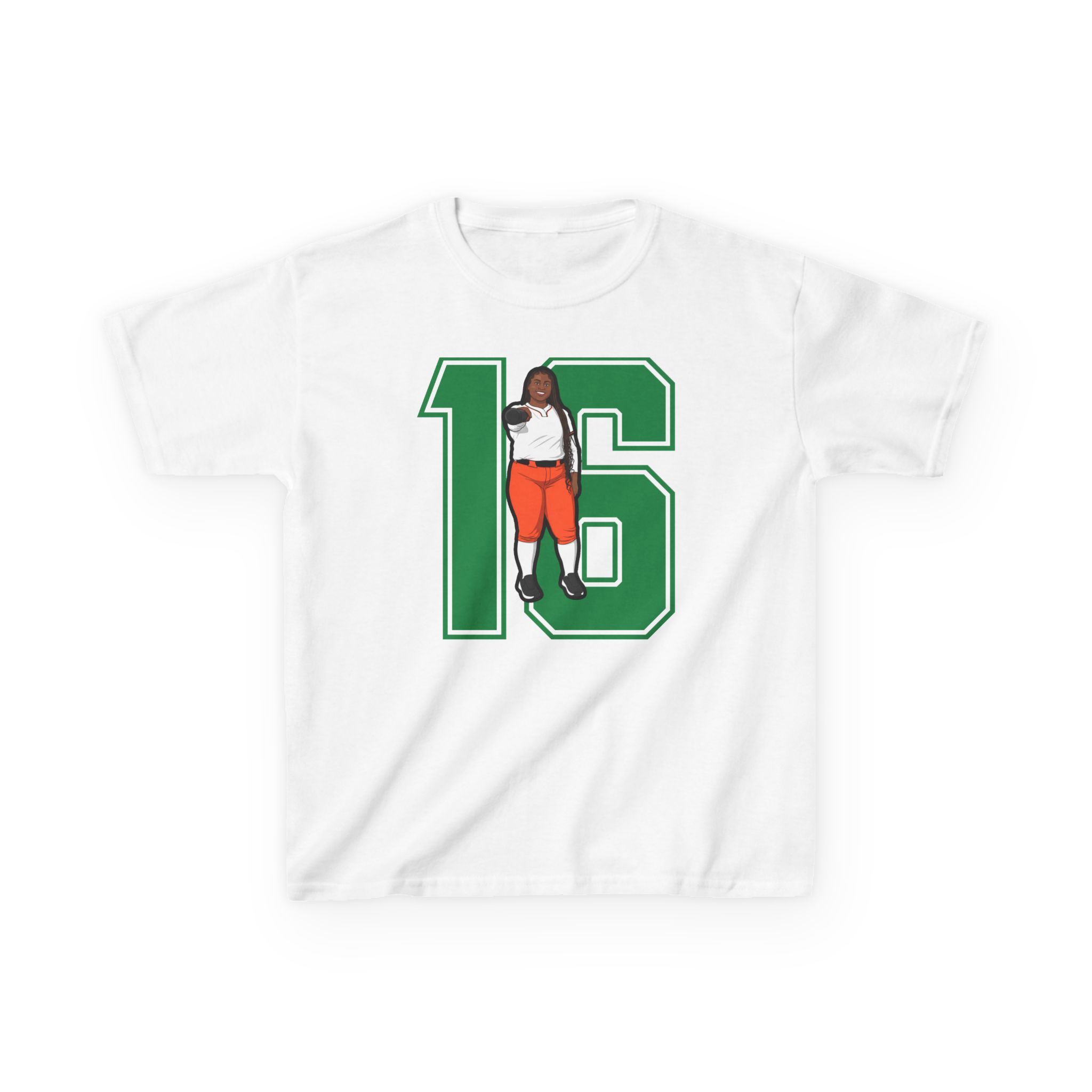 Youth Tee — character_number in White