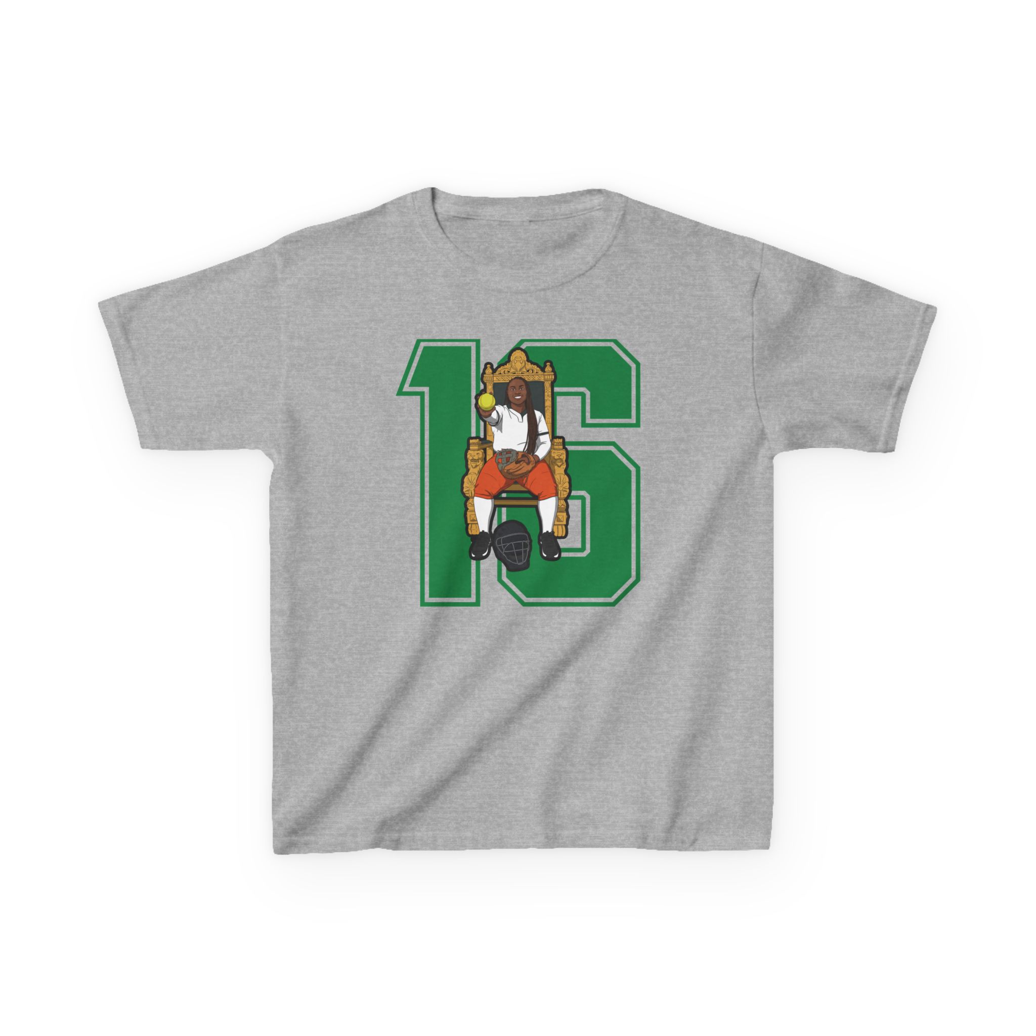 Youth Tee — character_number in Grey