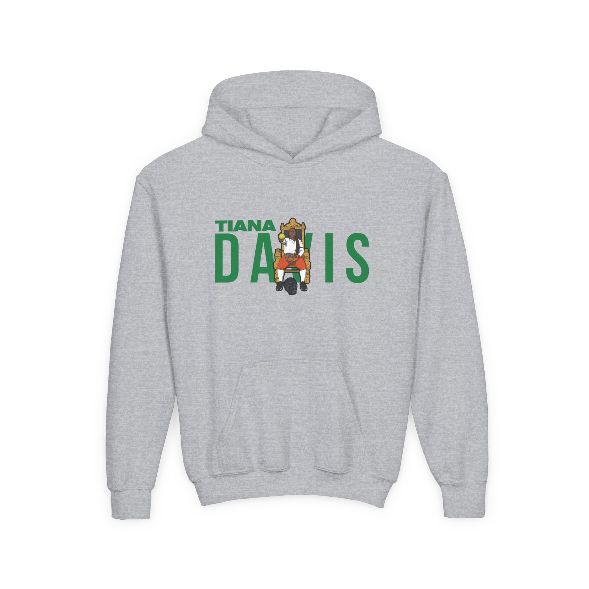 Youth Hoodie — character_player_name in Grey