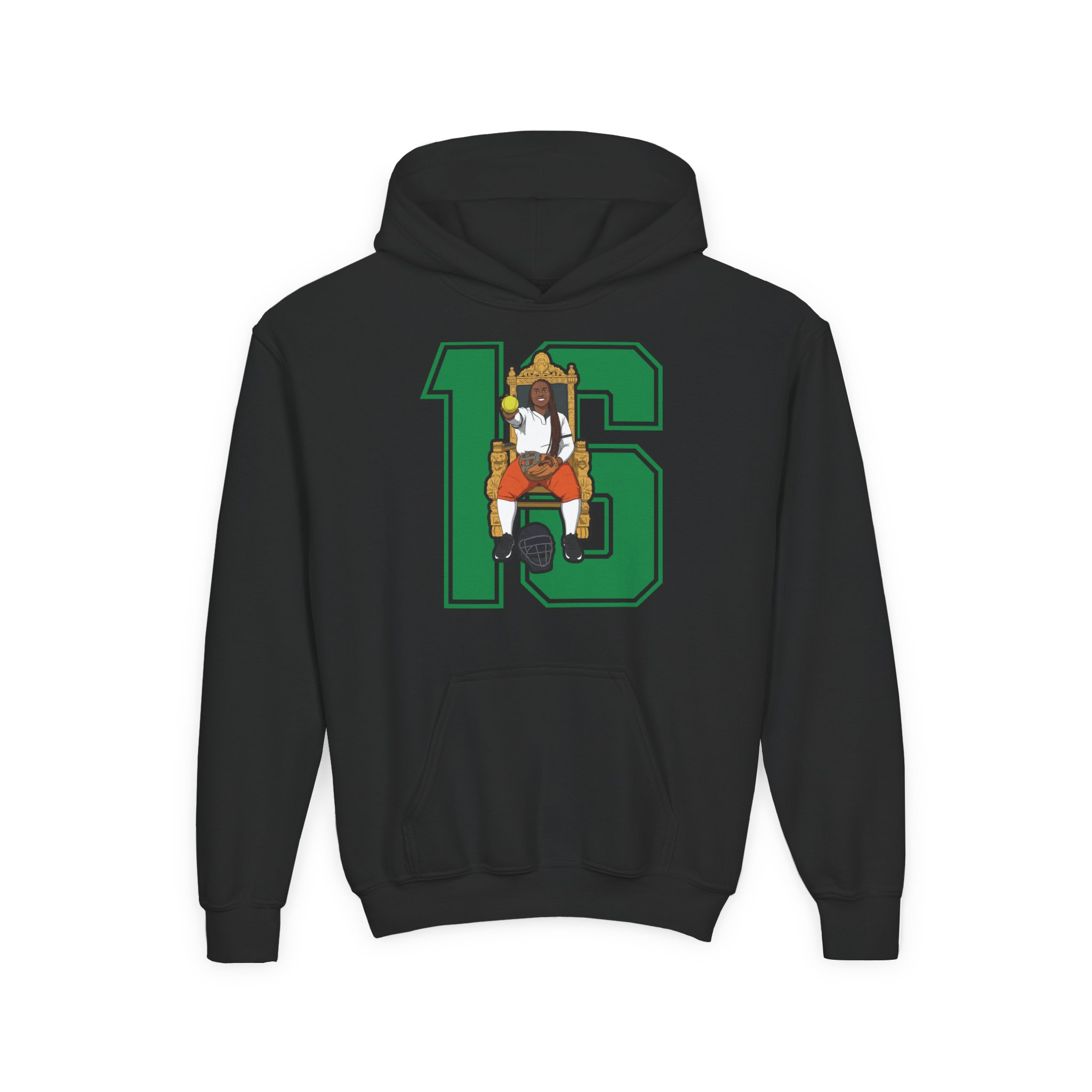 Youth Hoodie — character_number in Black