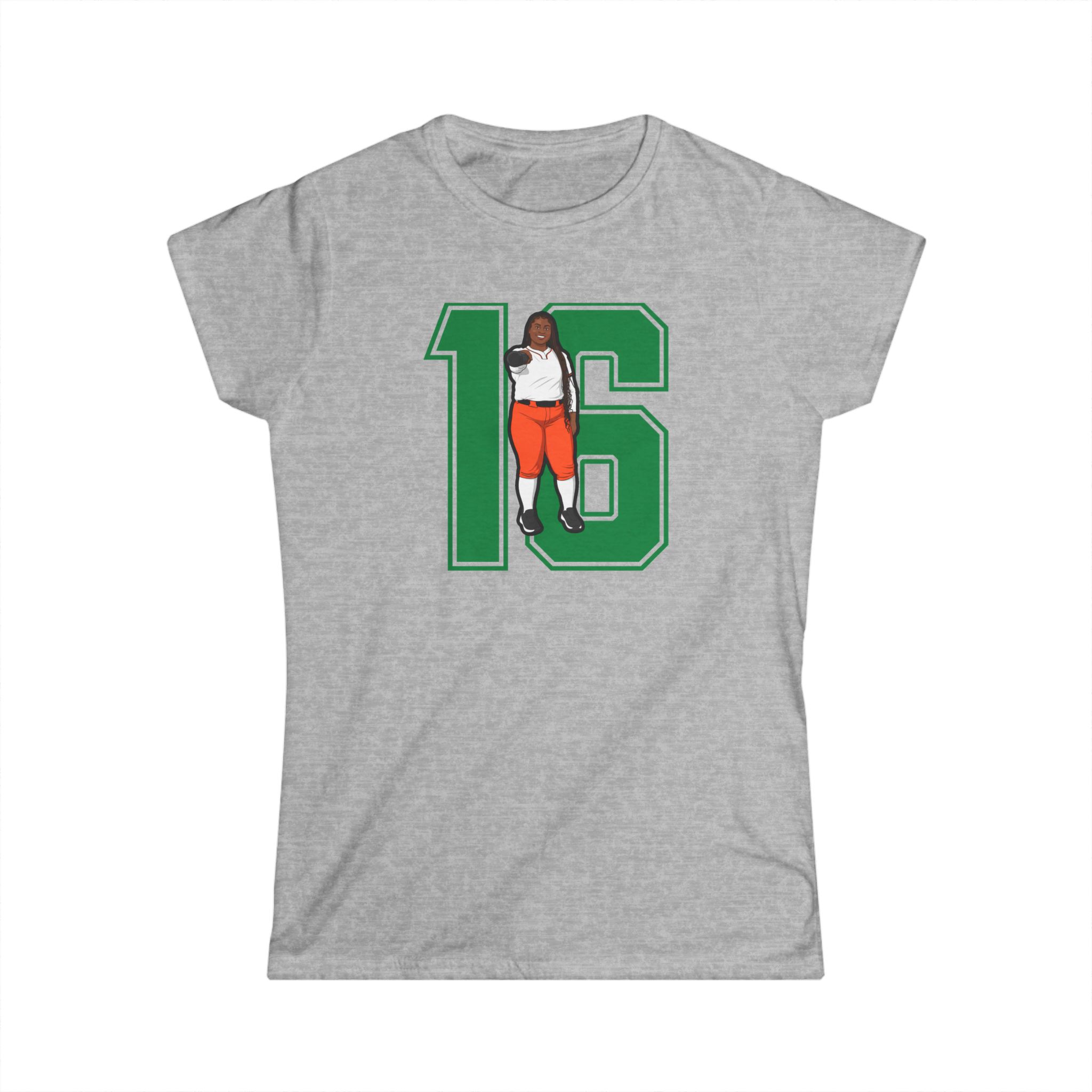 Women's Softstyle Tee — character_number in Grey