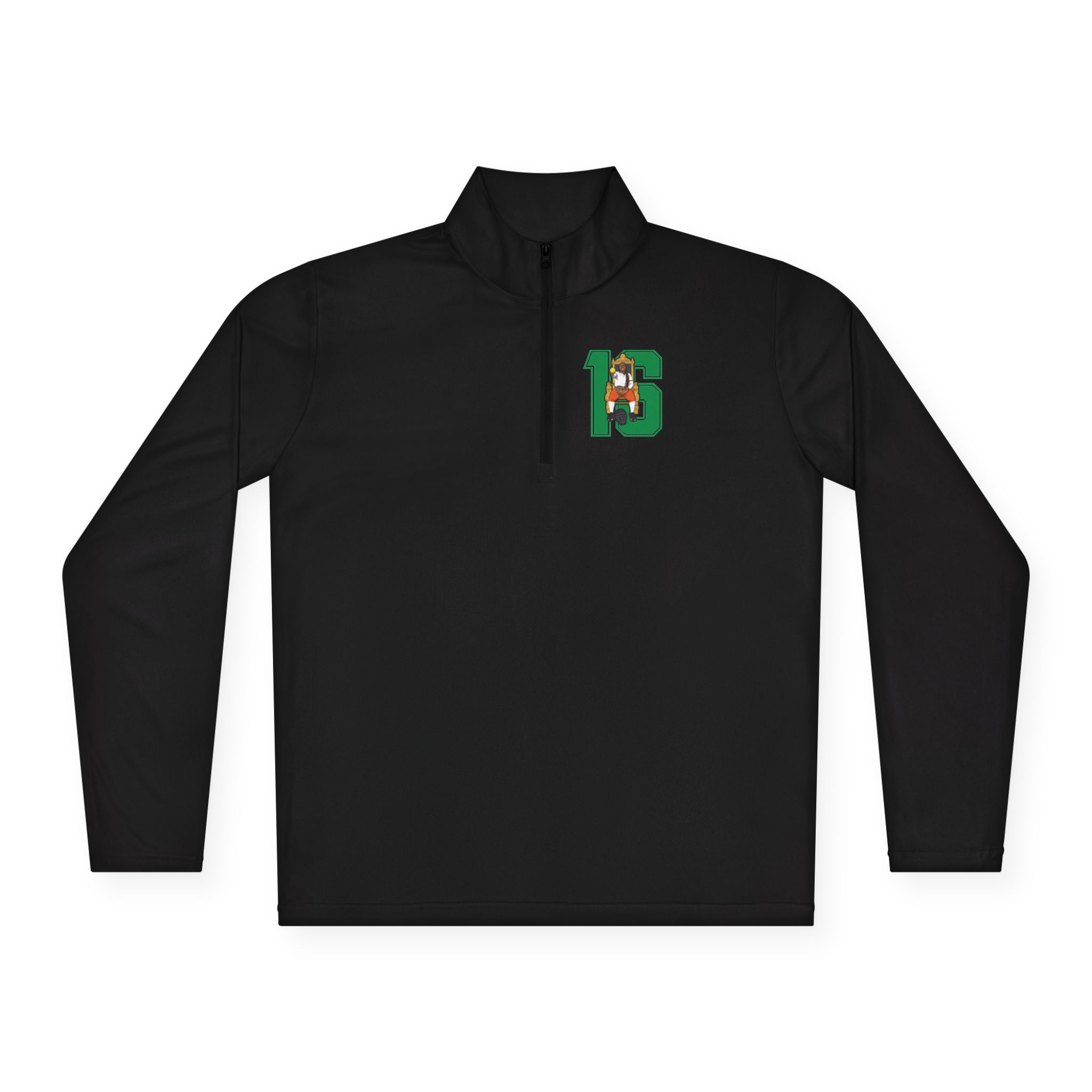 Q-Zip Pullover — character_number in Black