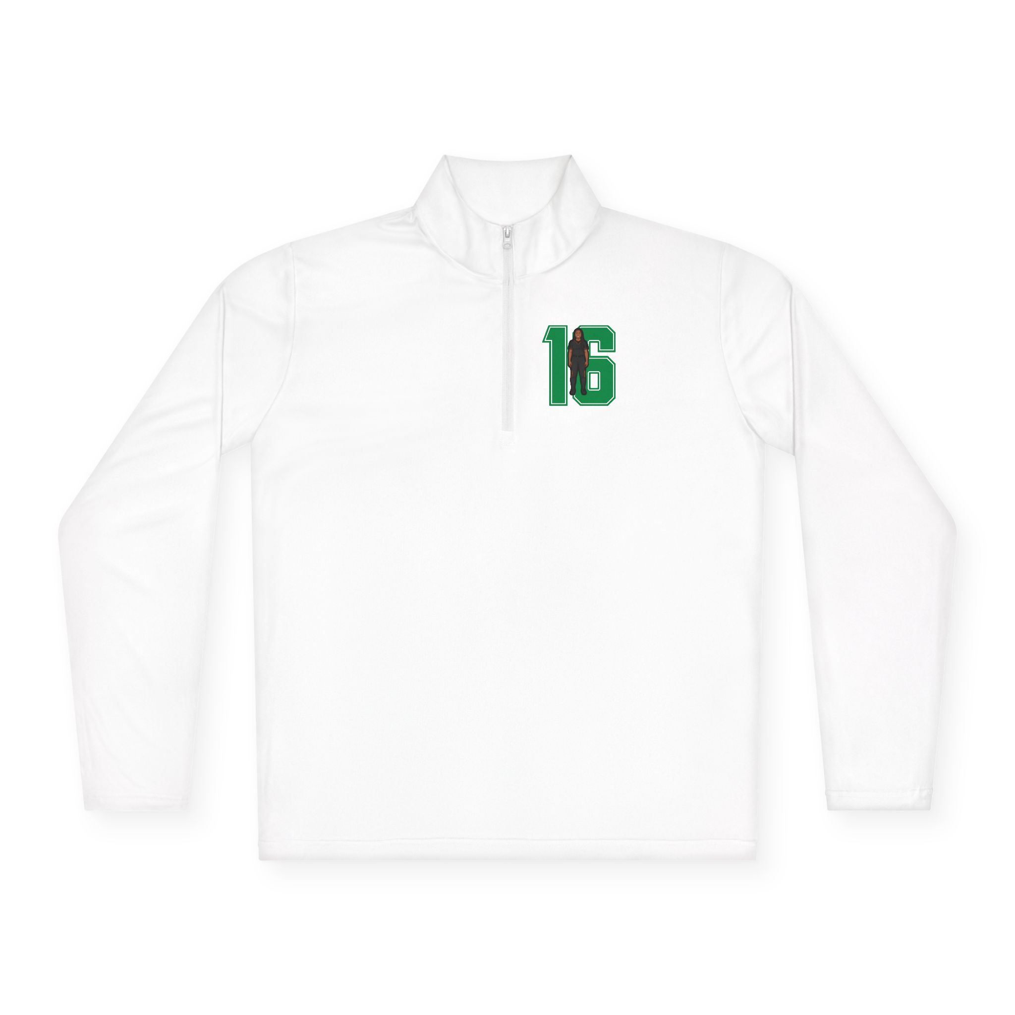Q-Zip Pullover — character_number in White