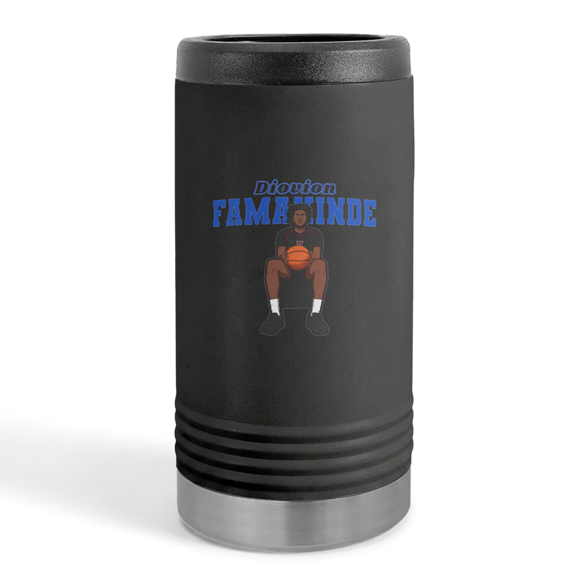 Slim Stainless Can Cooler — character_name_arch in Black