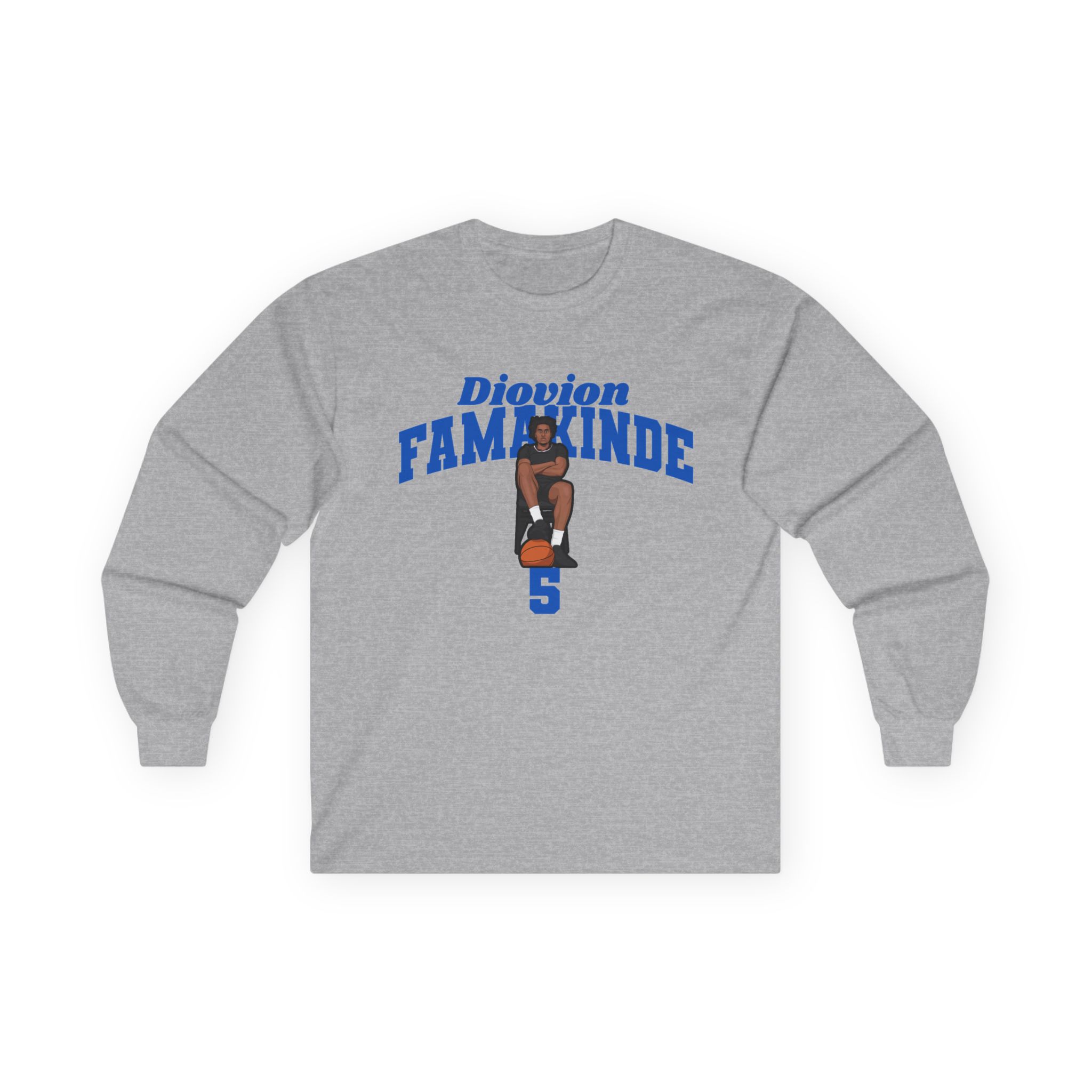 Long Sleeve Tee — character_signature_arch in Grey