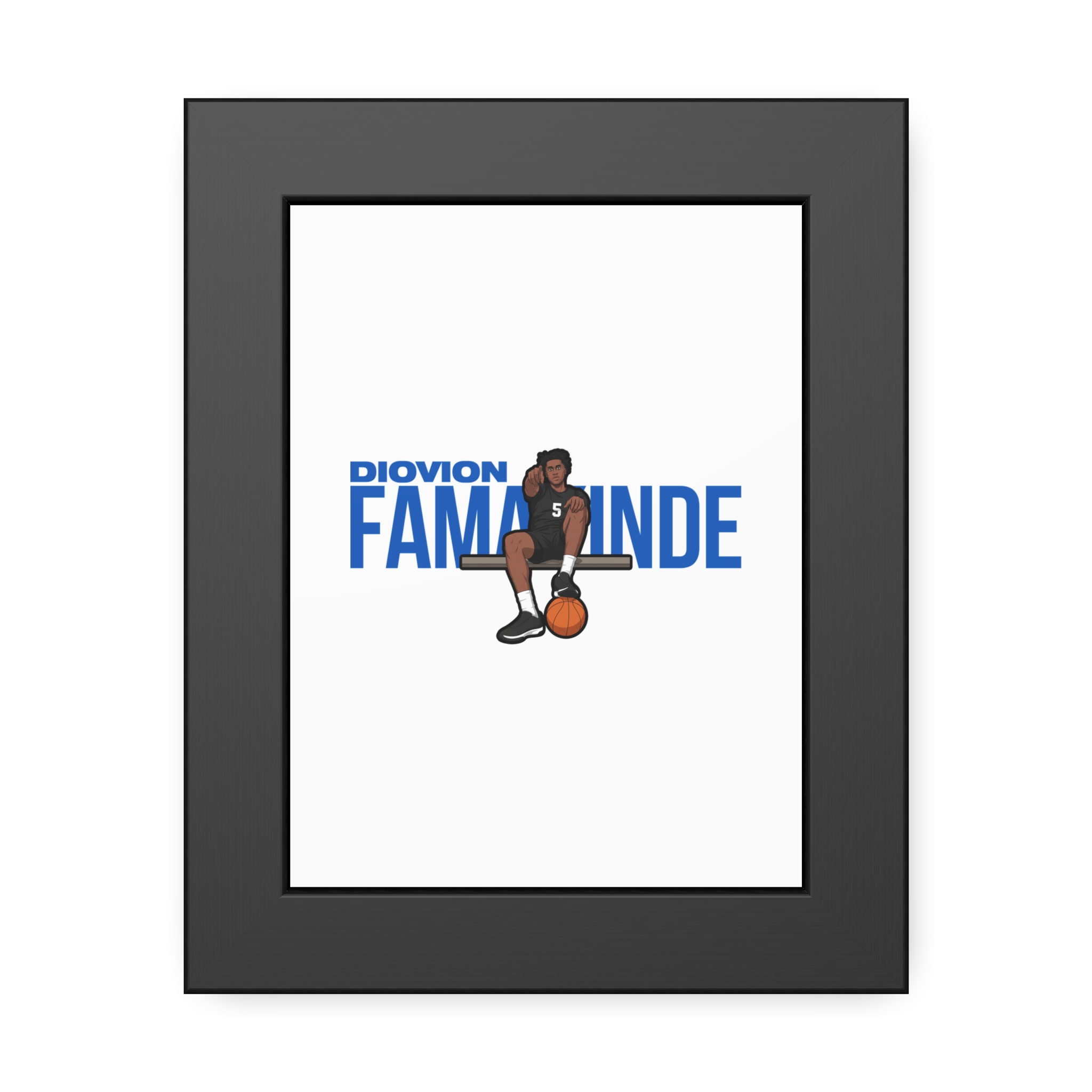 Framed Poster — character_player_name in Black