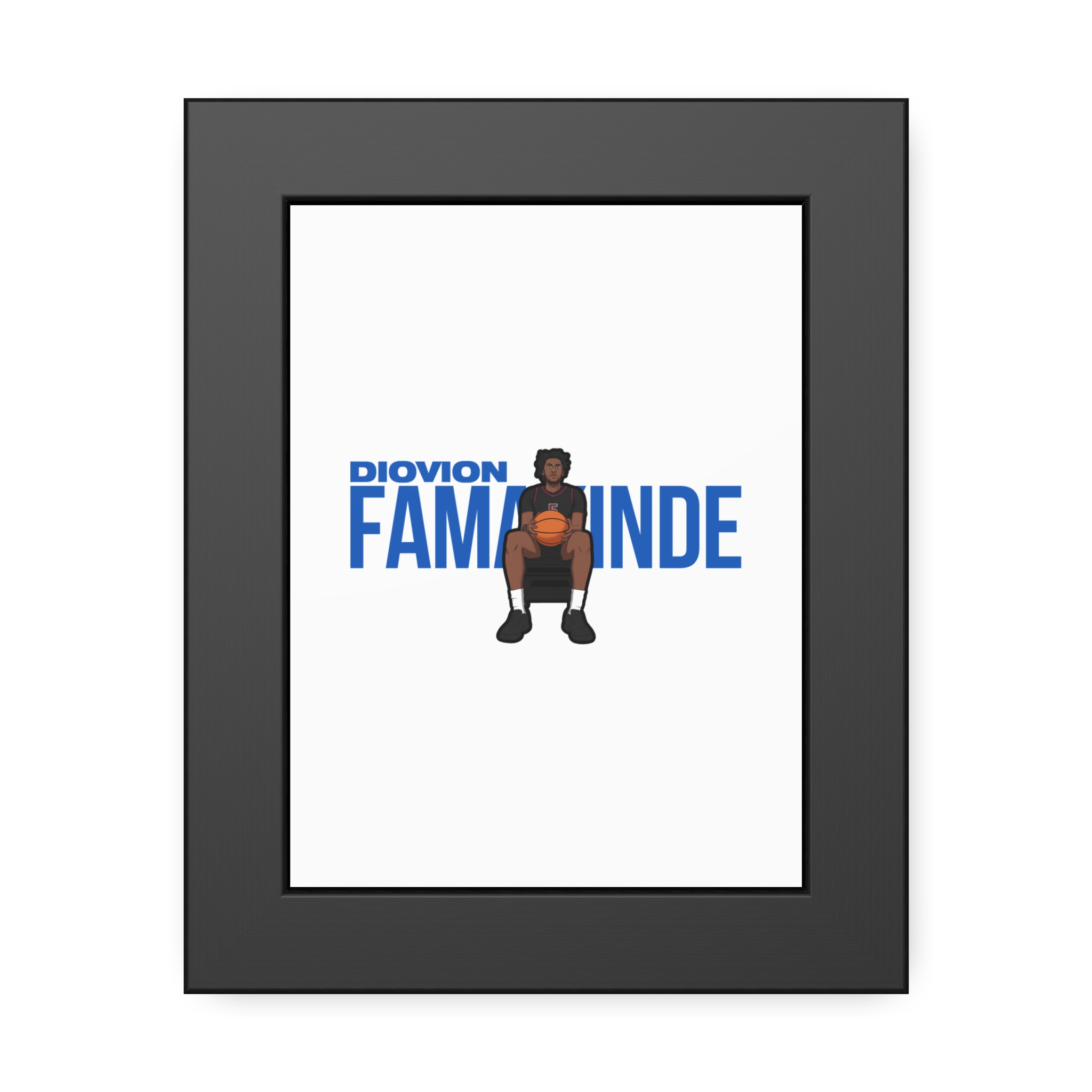Framed Poster — character_player_name in Black