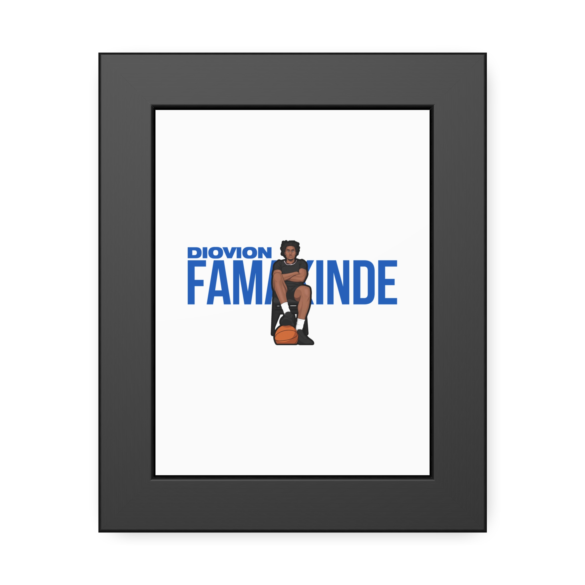 Framed Poster — character_player_name in Black