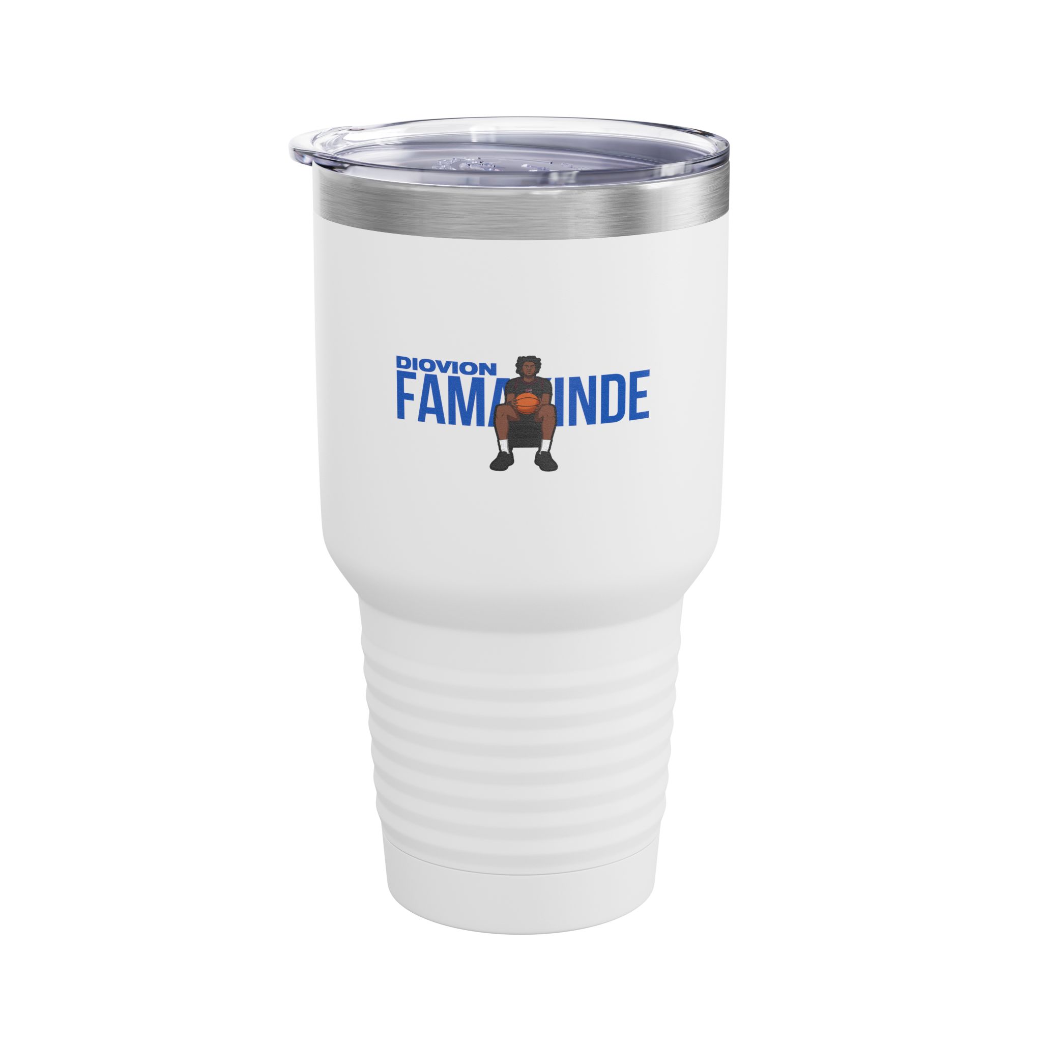 30oz Tumbler — character_player_name in White