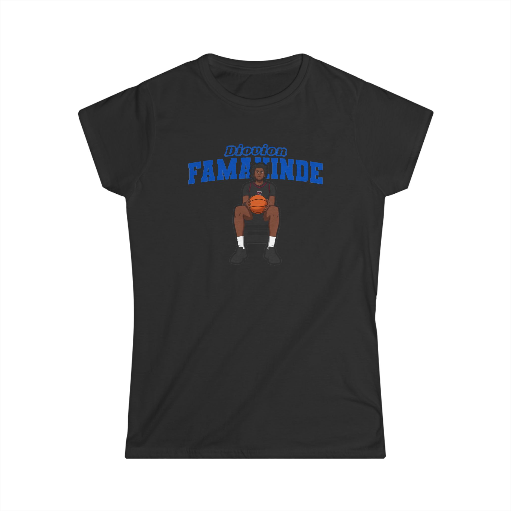 Women's Softstyle Tee — character_name_arch in Black