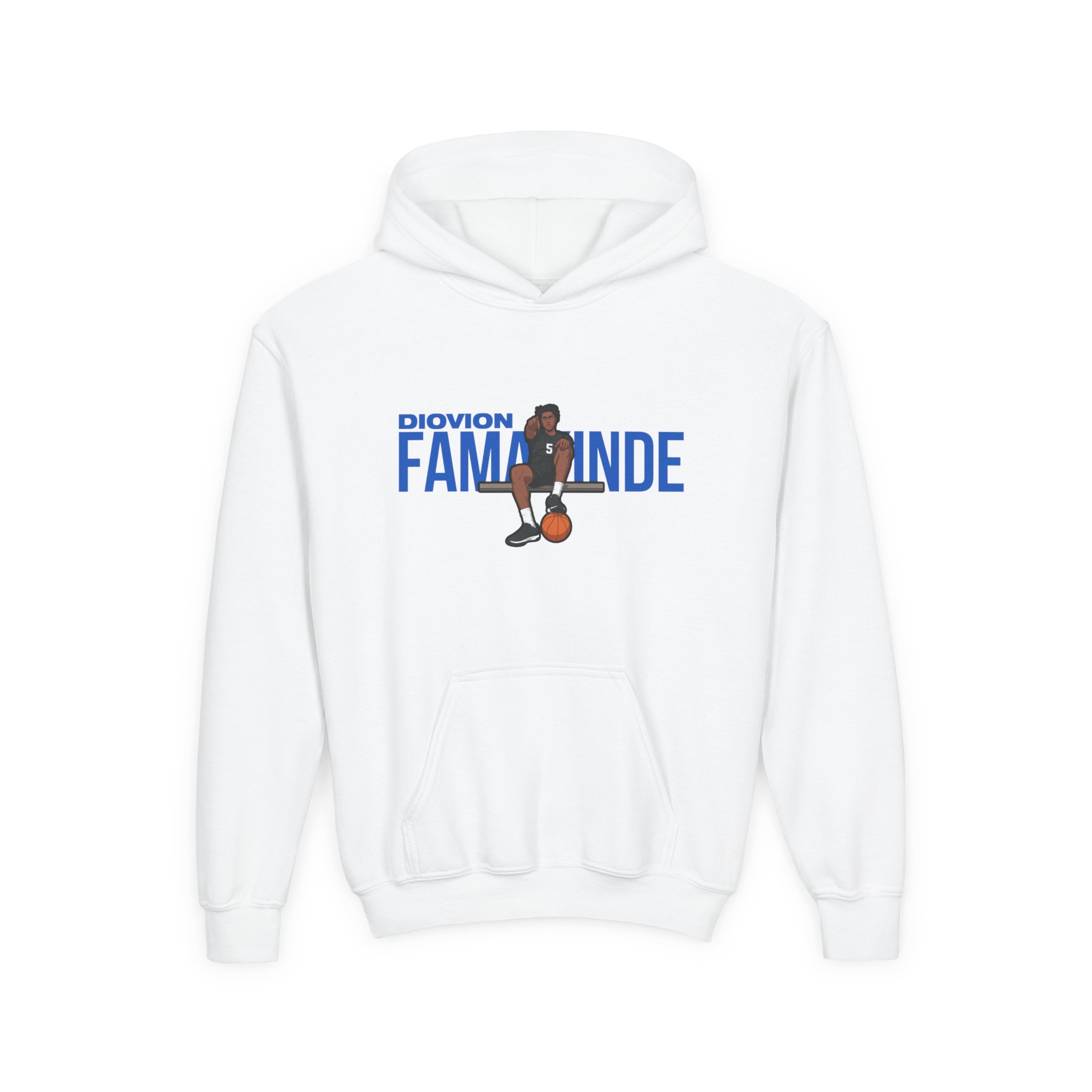 Youth Hoodie — character_player_name in White