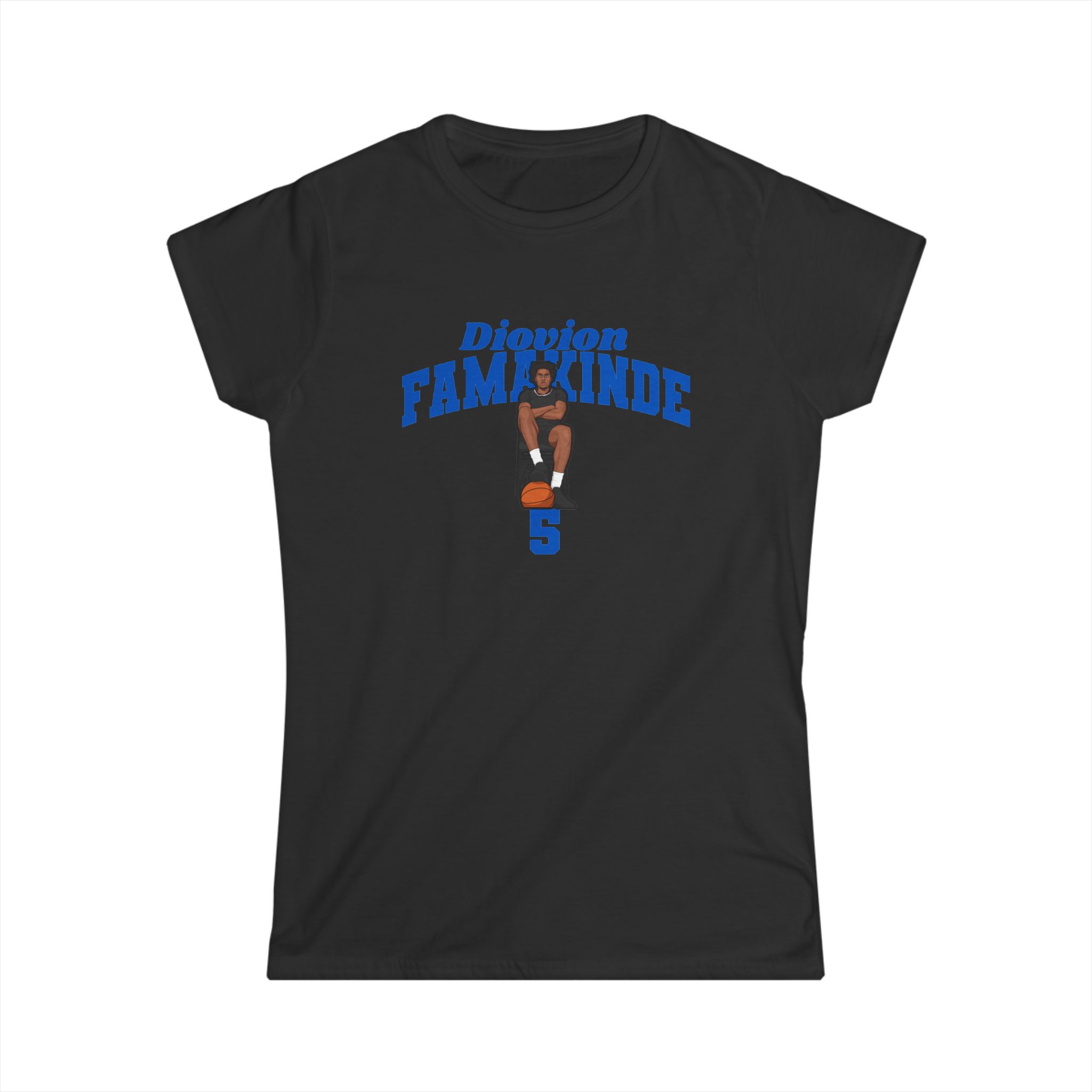 Women's Softstyle Tee — character_signature_arch in Black