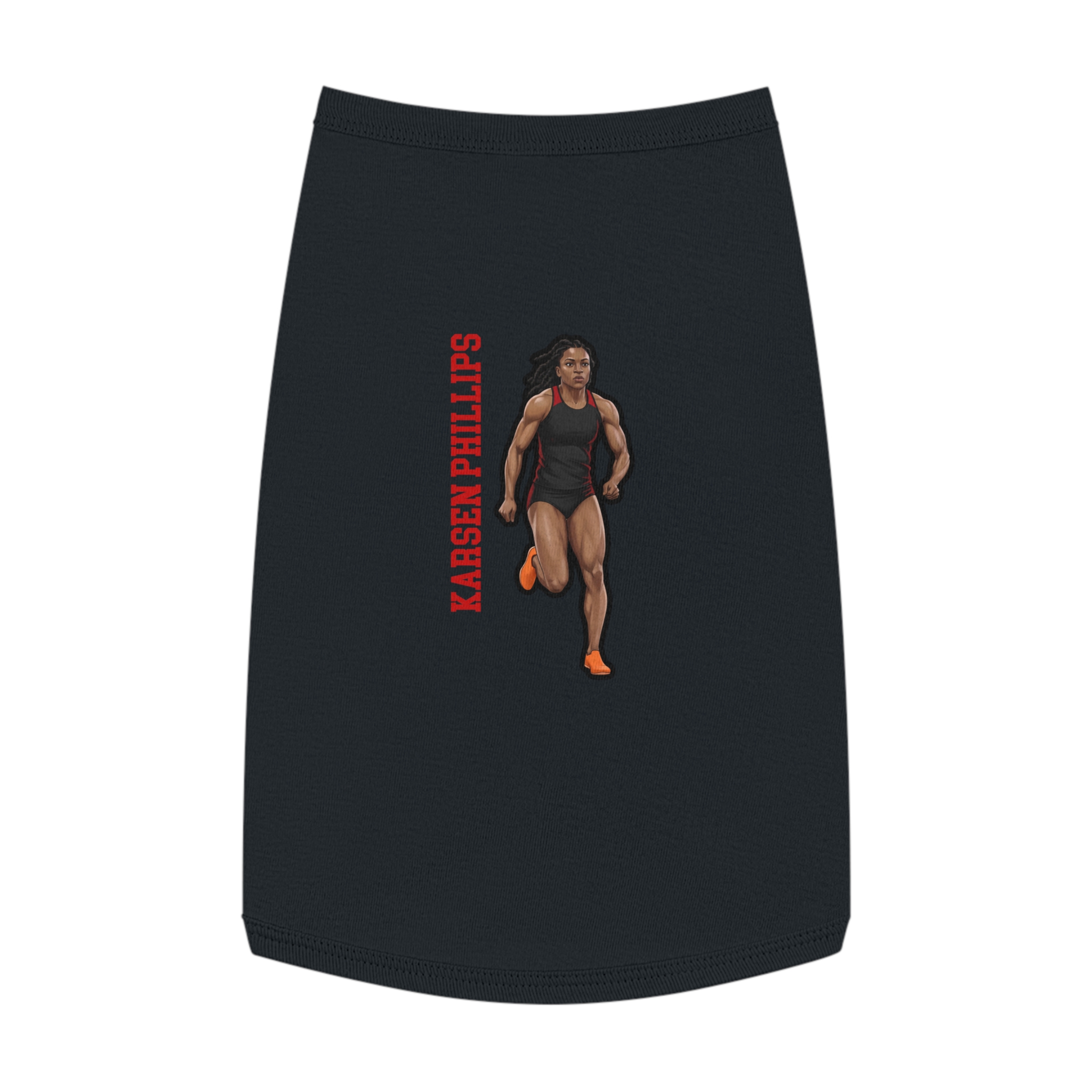 Pet Tank Top — character_name_vertical in White