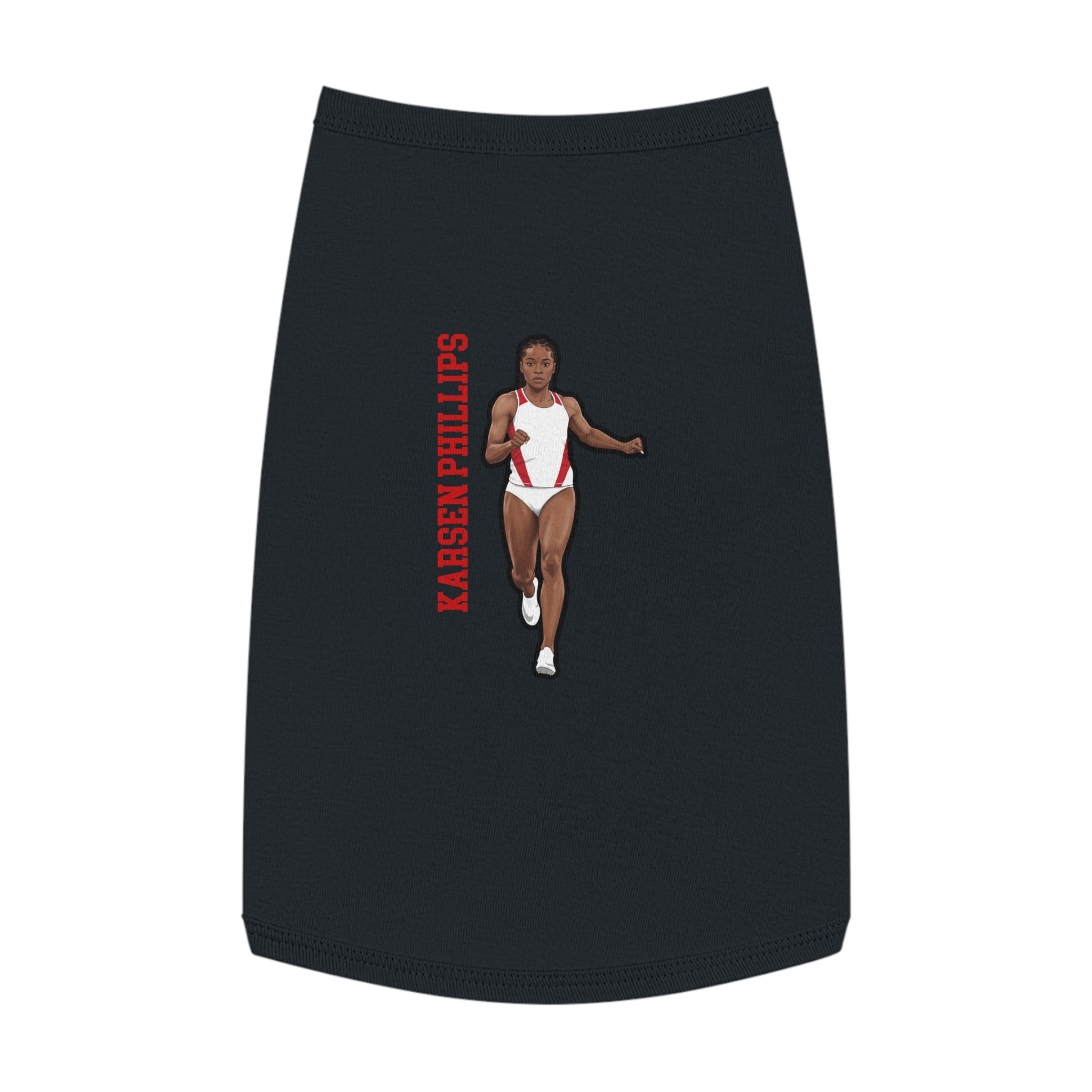 Pet Tank Top — character_name_vertical in Black