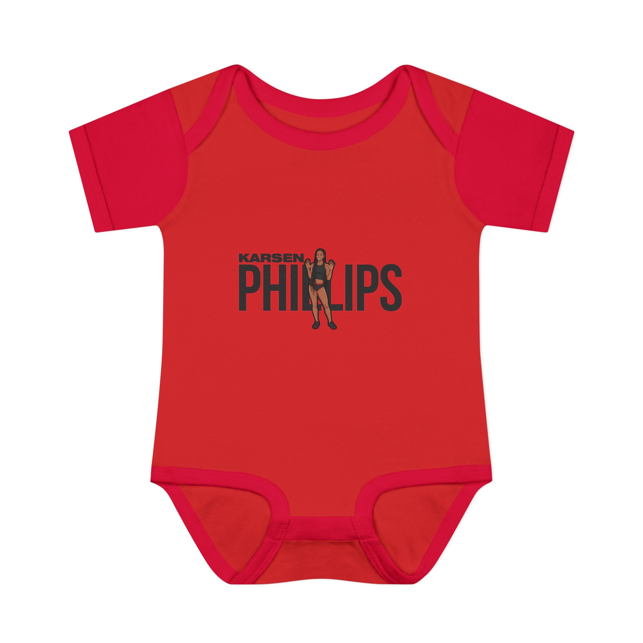 Baby Onesie — character_player_name in Red