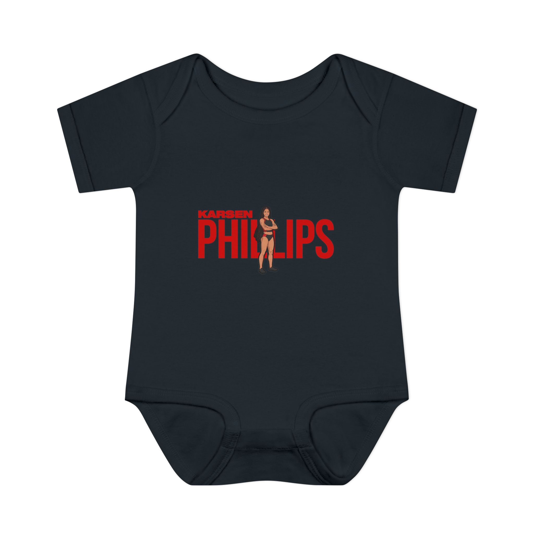 Baby Onesie — character_player_name in Black