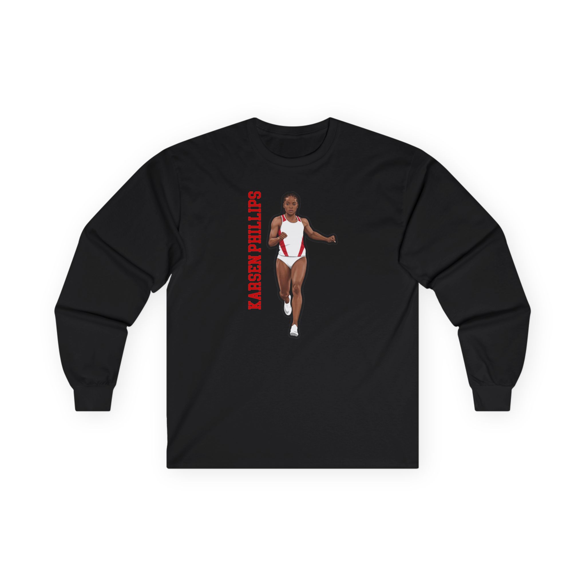 Long Sleeve Tee — character_name_vertical in Black