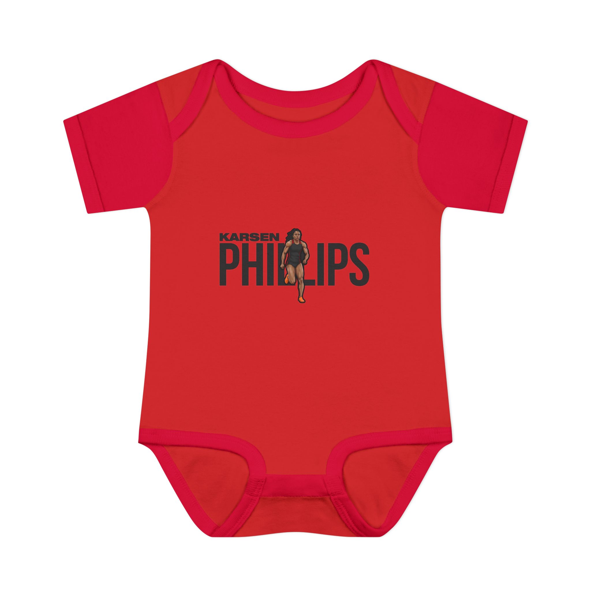Baby Onesie — character_player_name in Red