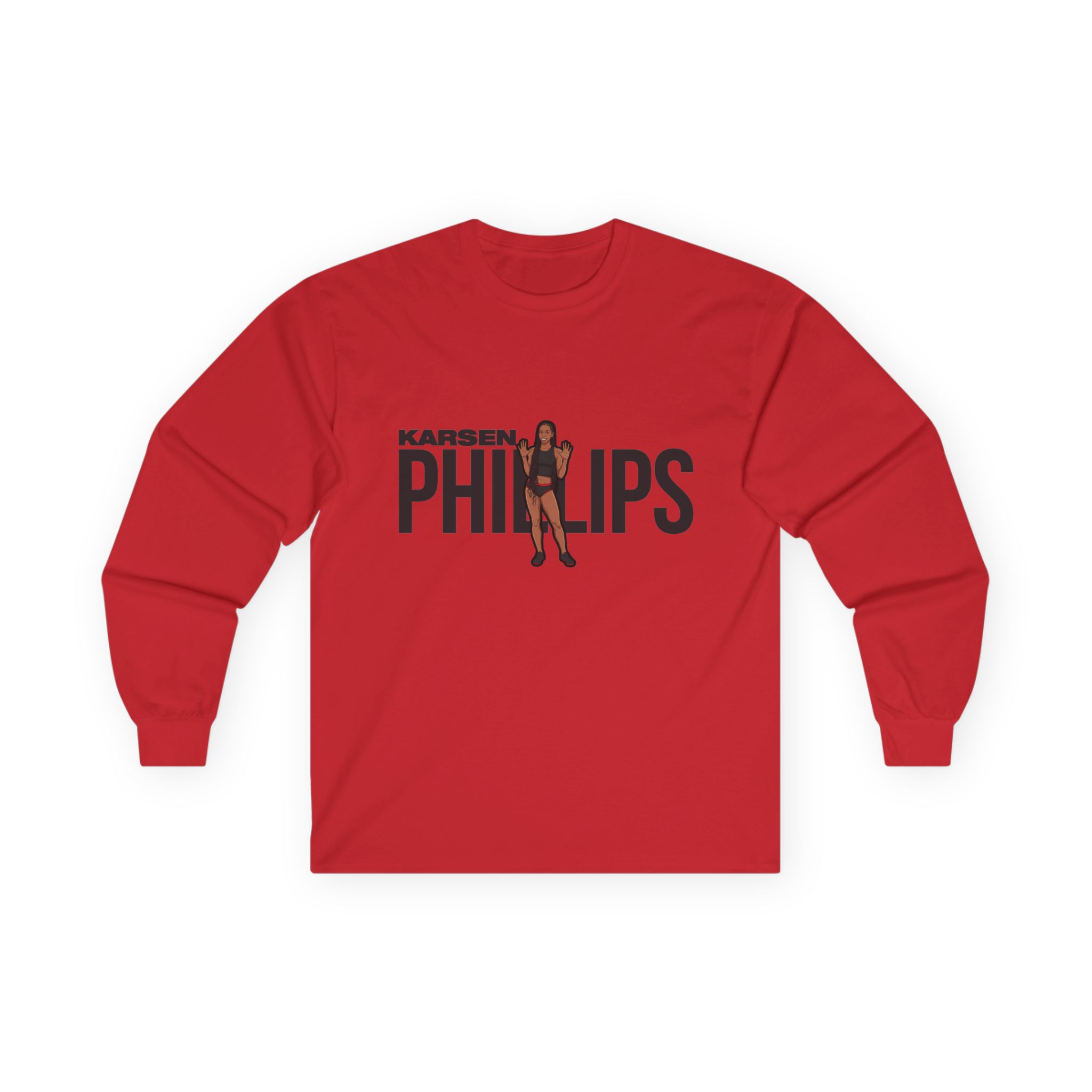 Long Sleeve Tee — character_player_name in Red