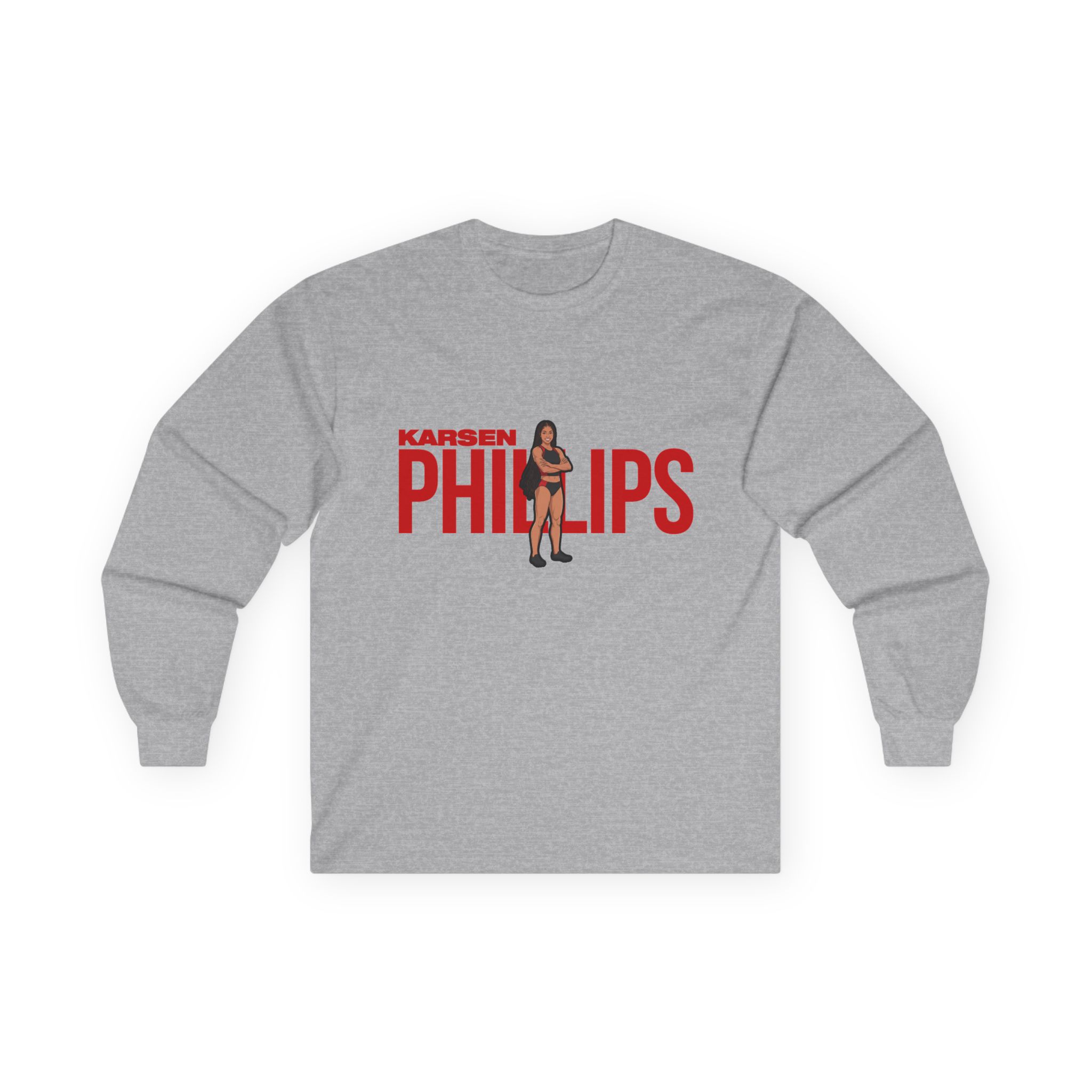 Long Sleeve Tee — character_player_name in Grey