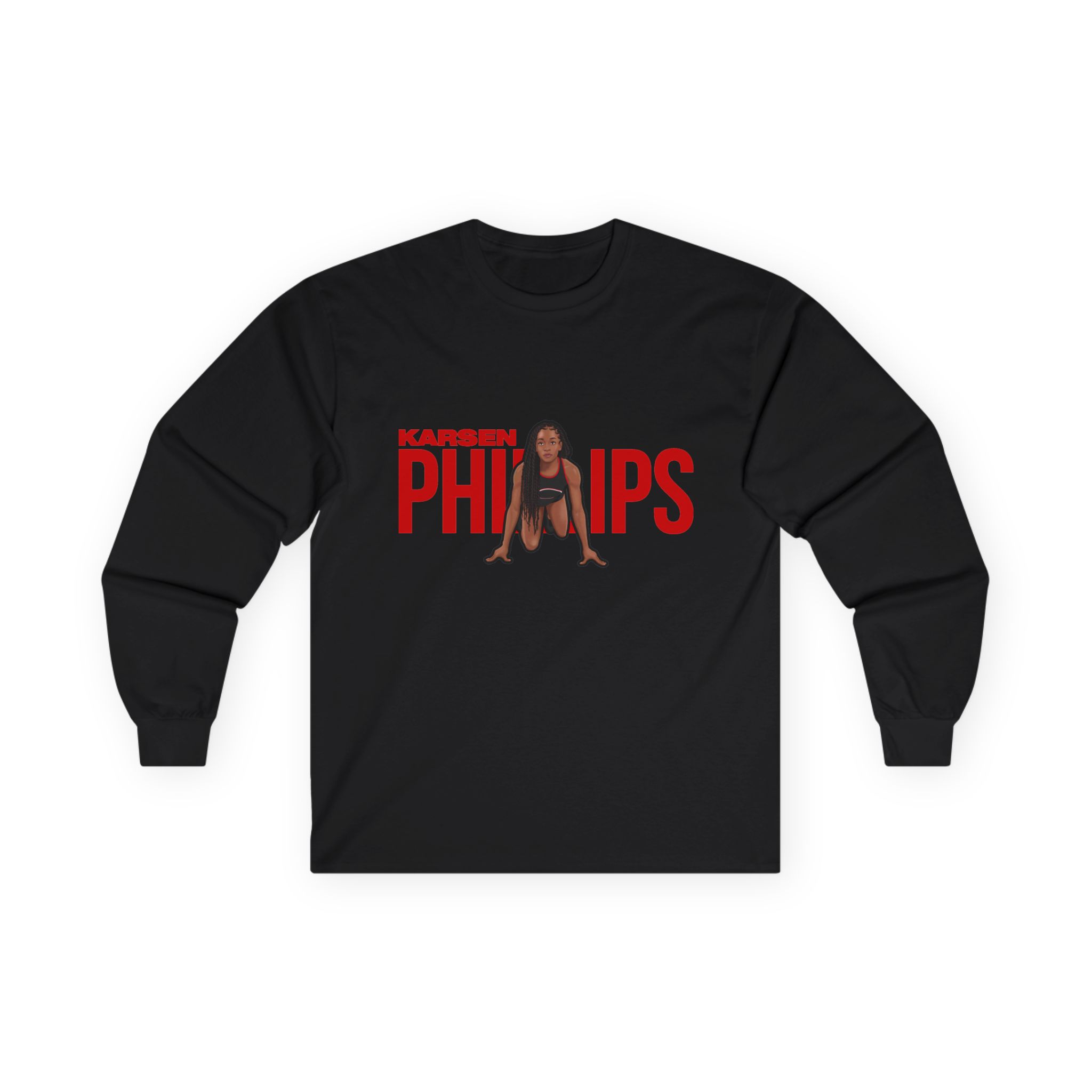 Long Sleeve Tee — character_player_name in Black
