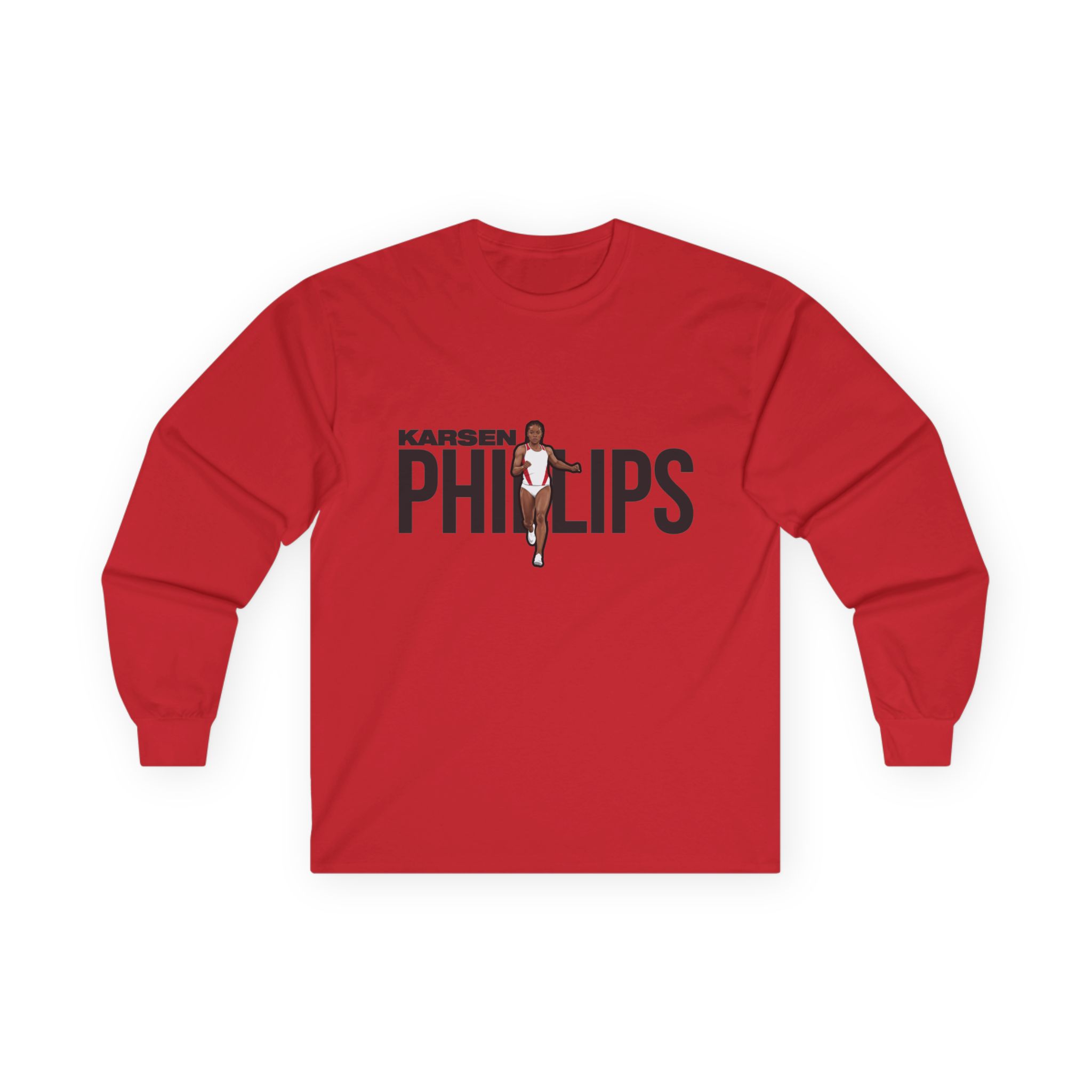 Long Sleeve Tee — character_player_name in Red