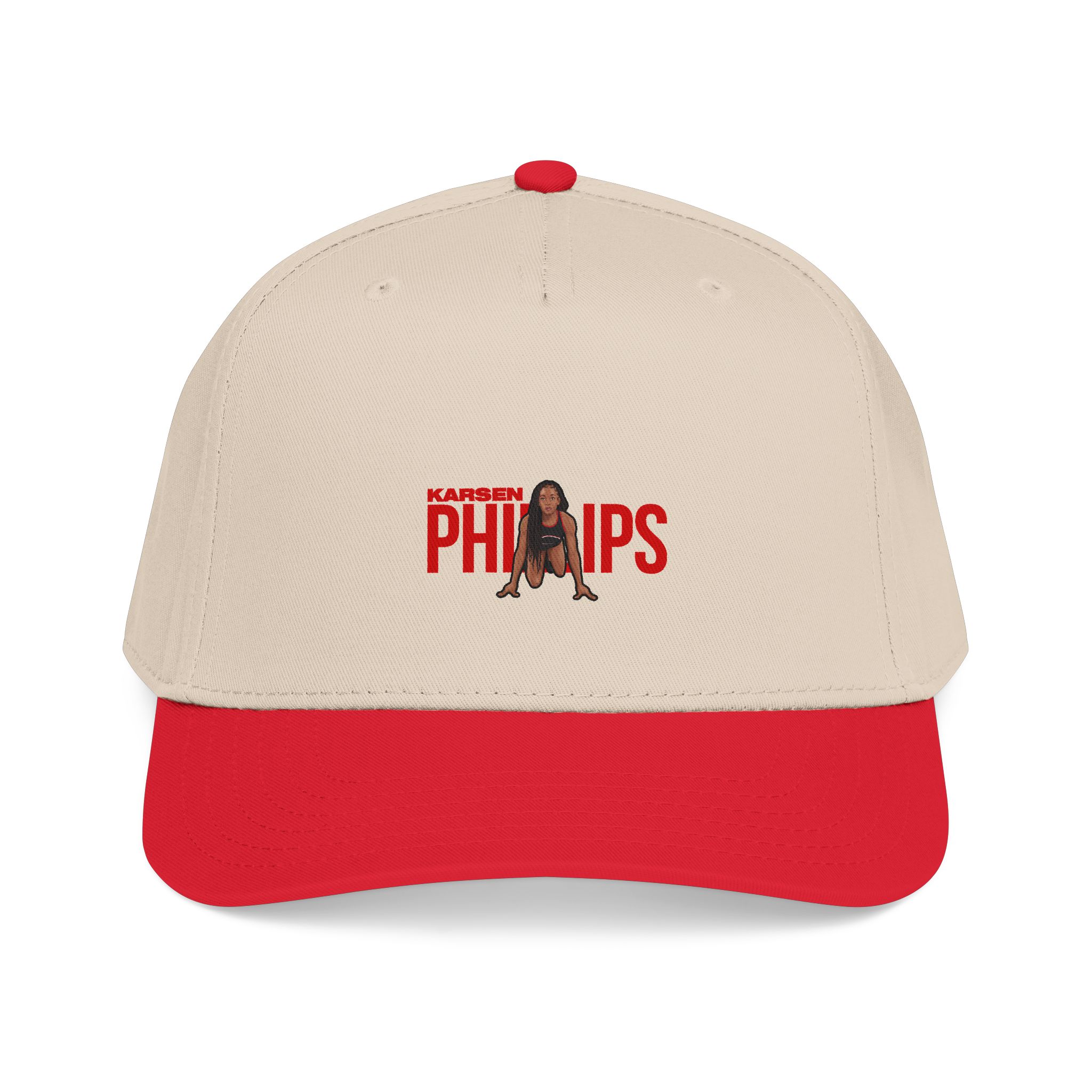 Baseball Cap — character_player_name in Red / Natural