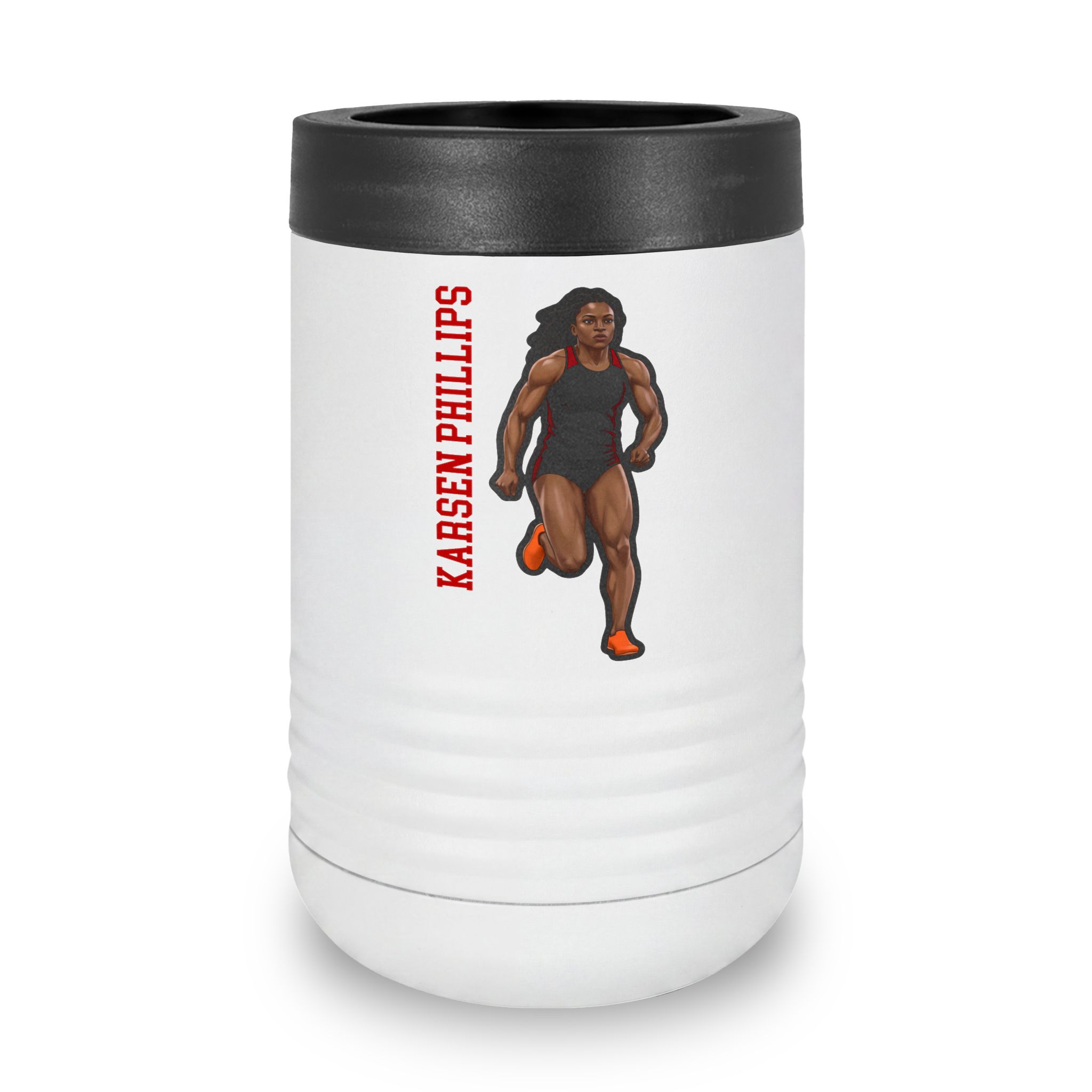 Stainless Can Cooler — character_name_vertical in White