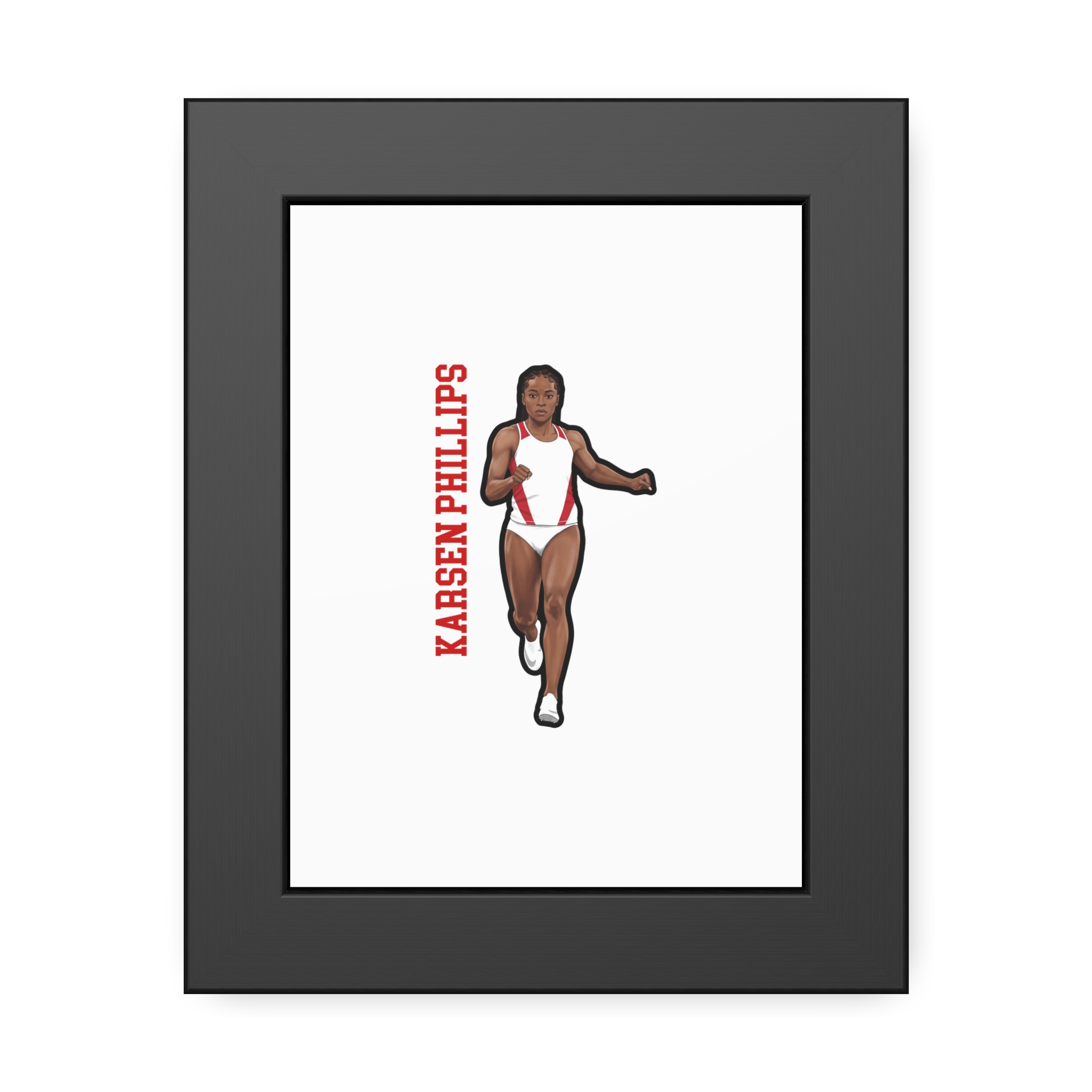Framed Poster — character_name_vertical in Black