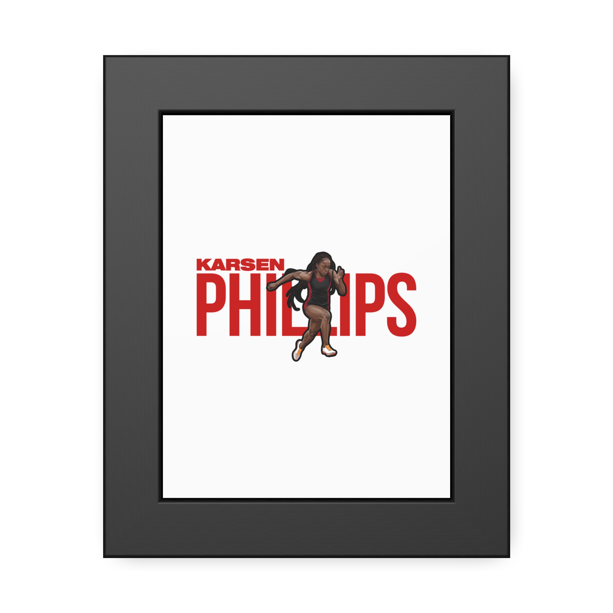 Framed Poster — character_player_name in Black