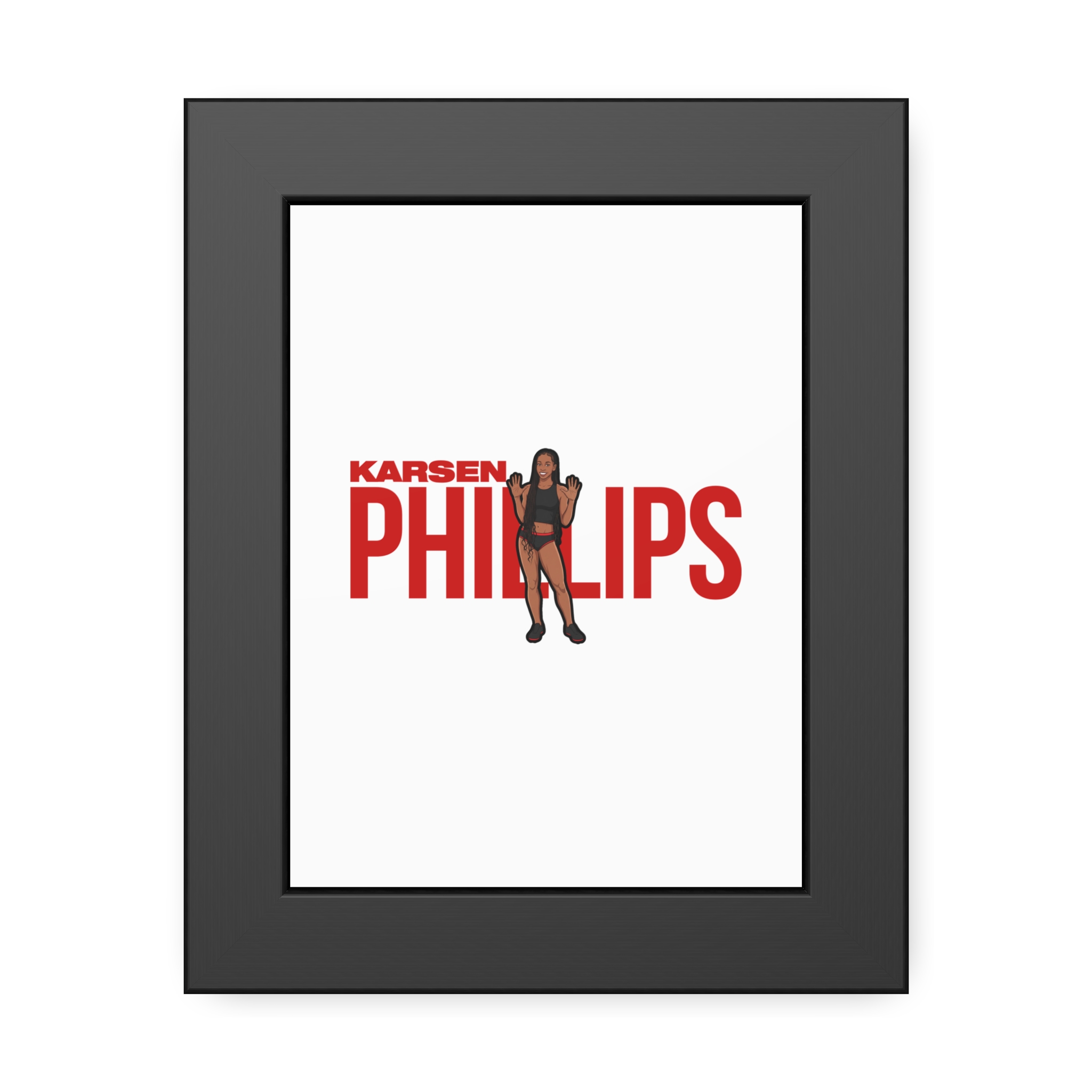 Framed Poster — character_player_name in Black