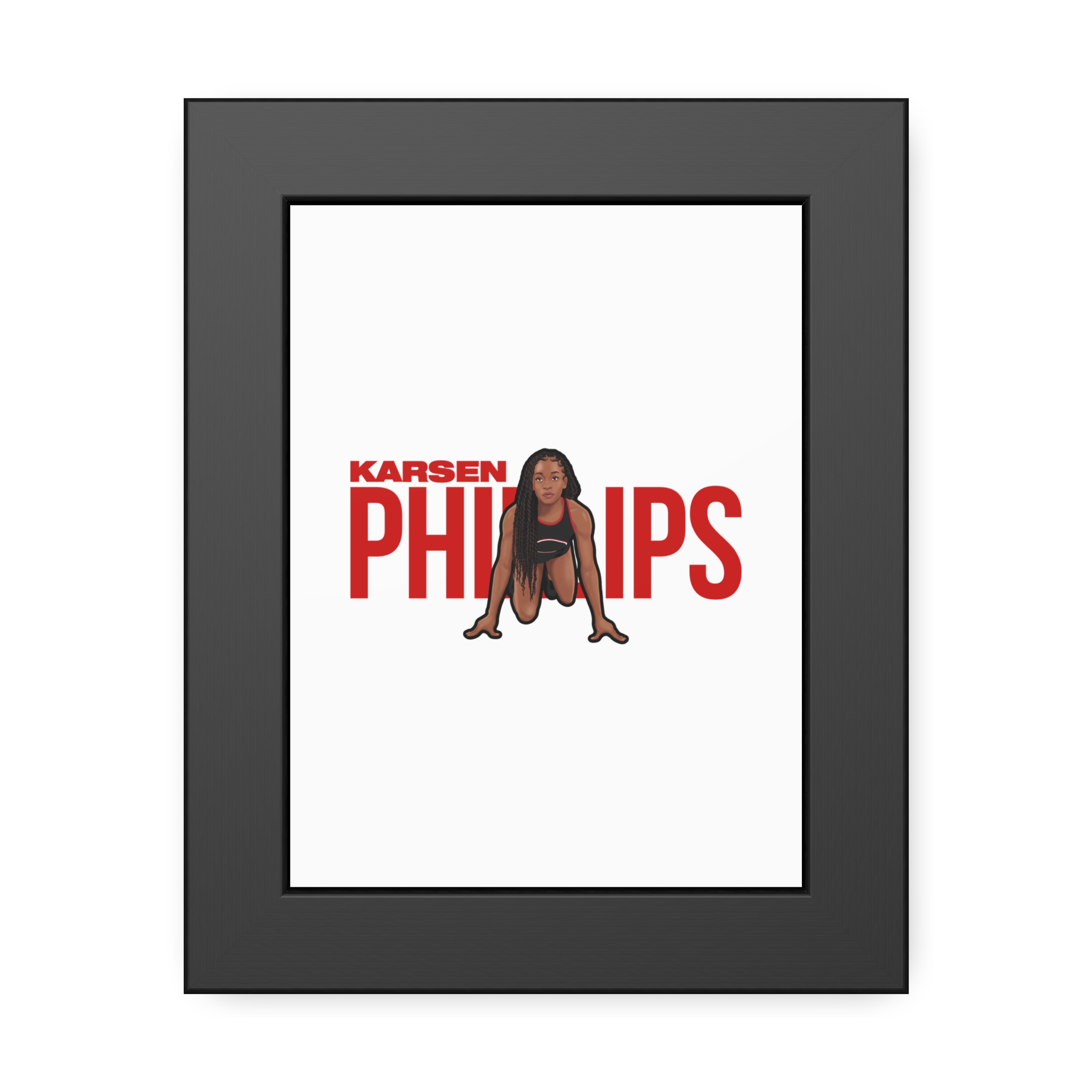 Framed Poster — character_player_name in Black