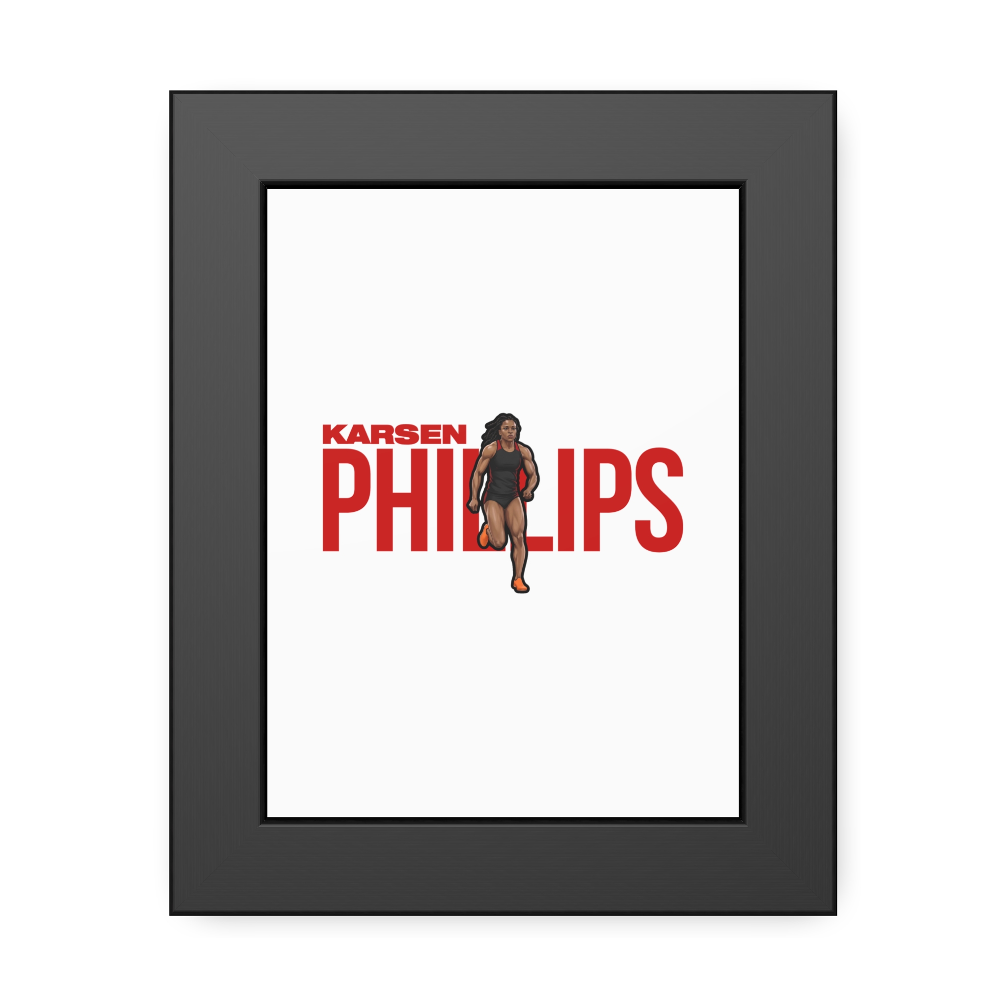 Framed Poster — character_player_name in Black