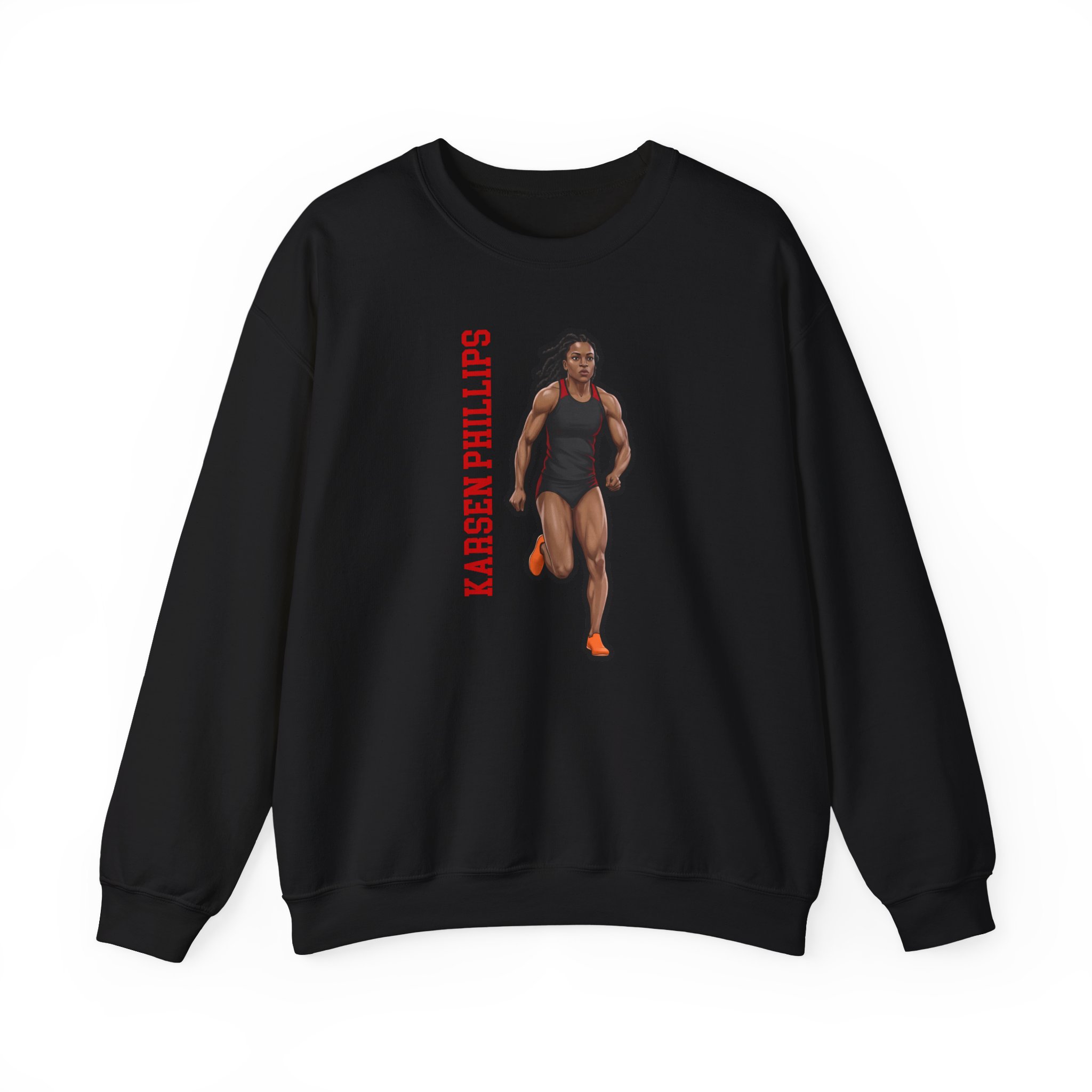 Crewneck Sweatshirt — character_name_vertical in Black