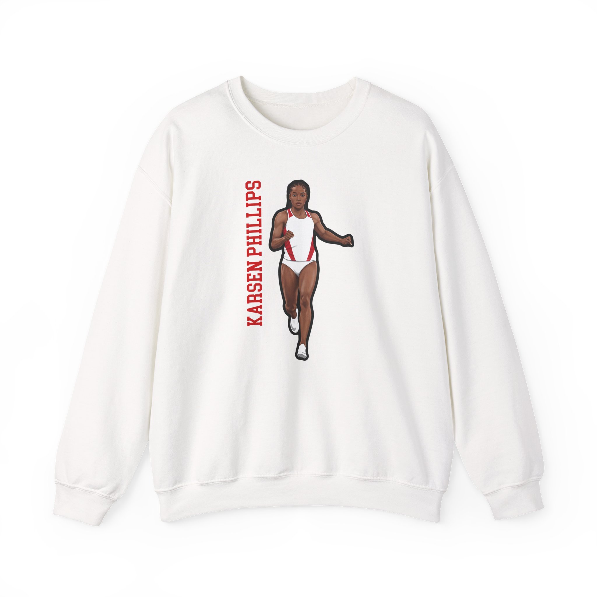 Crewneck Sweatshirt — character_name_vertical in White