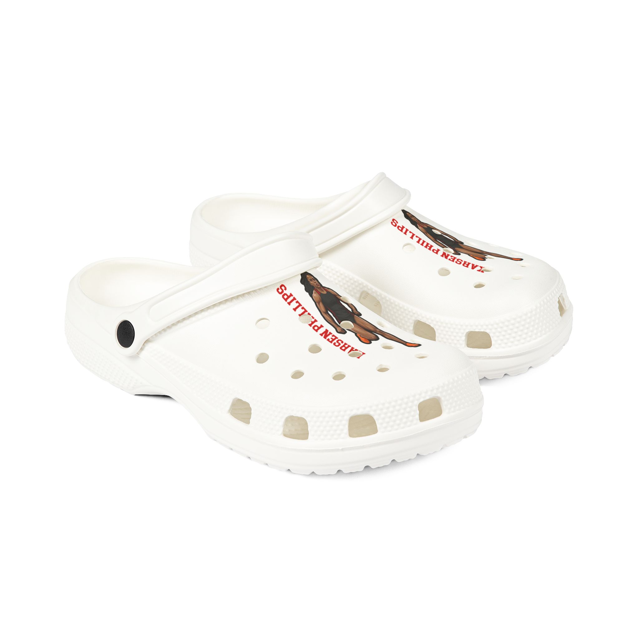 Rubber Clogs — character_name_vertical in White