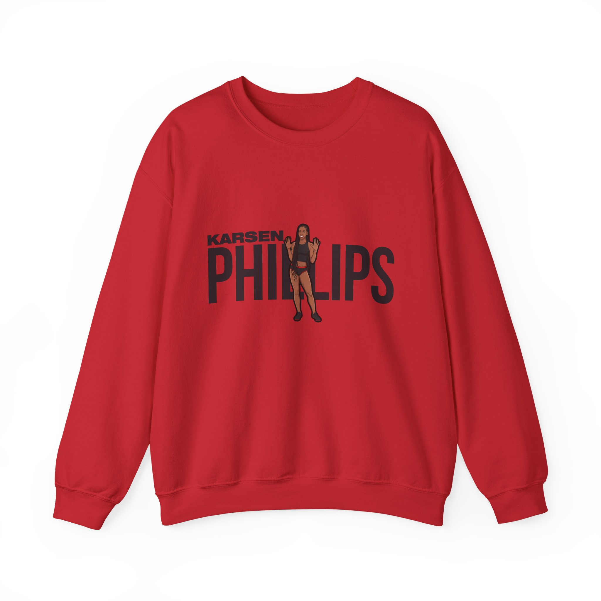 Crewneck Sweatshirt — character_player_name in Red