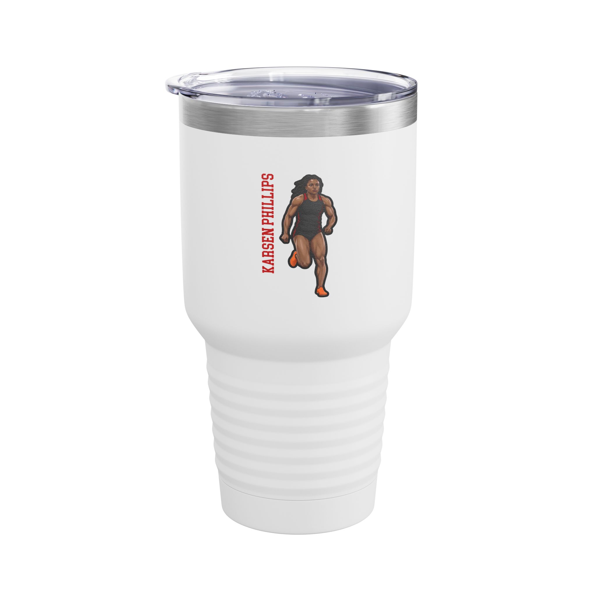 30oz Tumbler — character_name_vertical in White