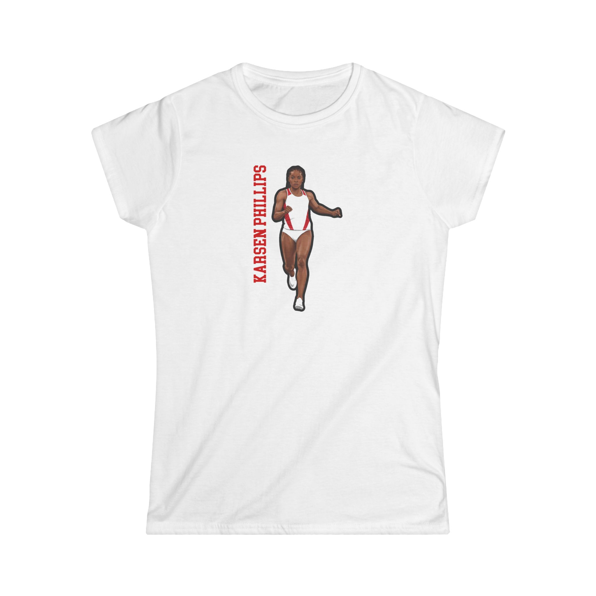 Women's Softstyle Tee — character_name_vertical in White