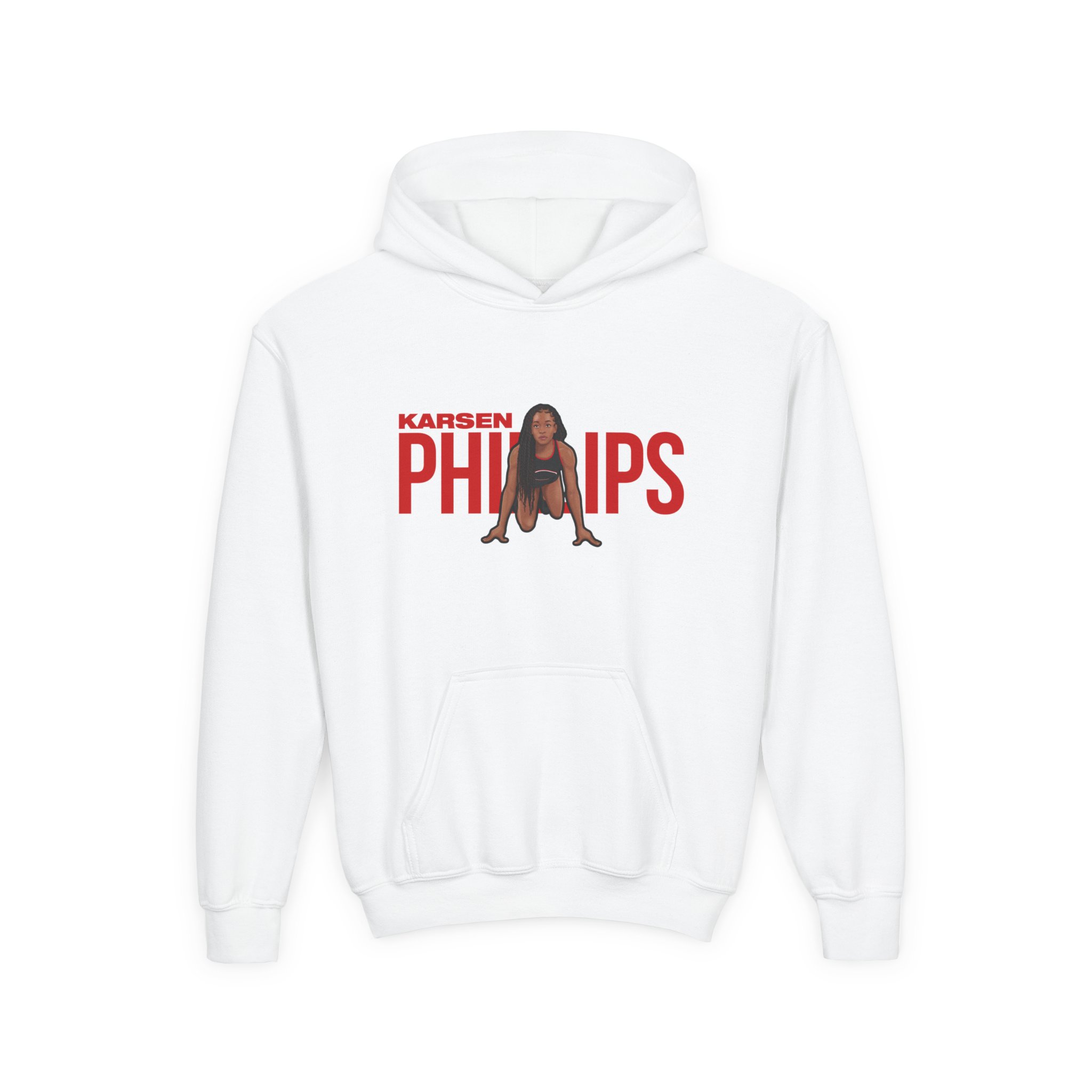 Youth Hoodie — character_player_name in White