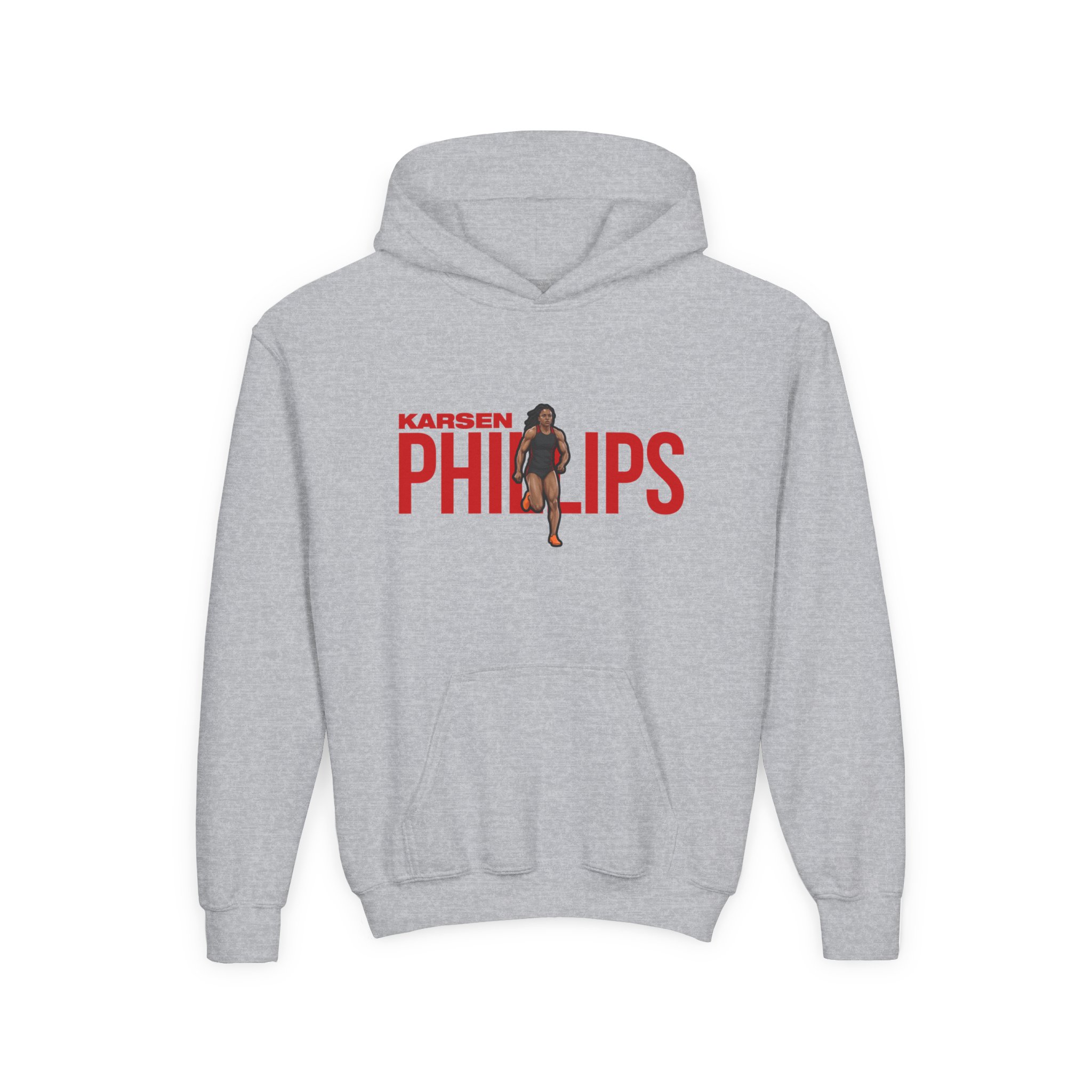 Youth Hoodie — character_player_name in Grey