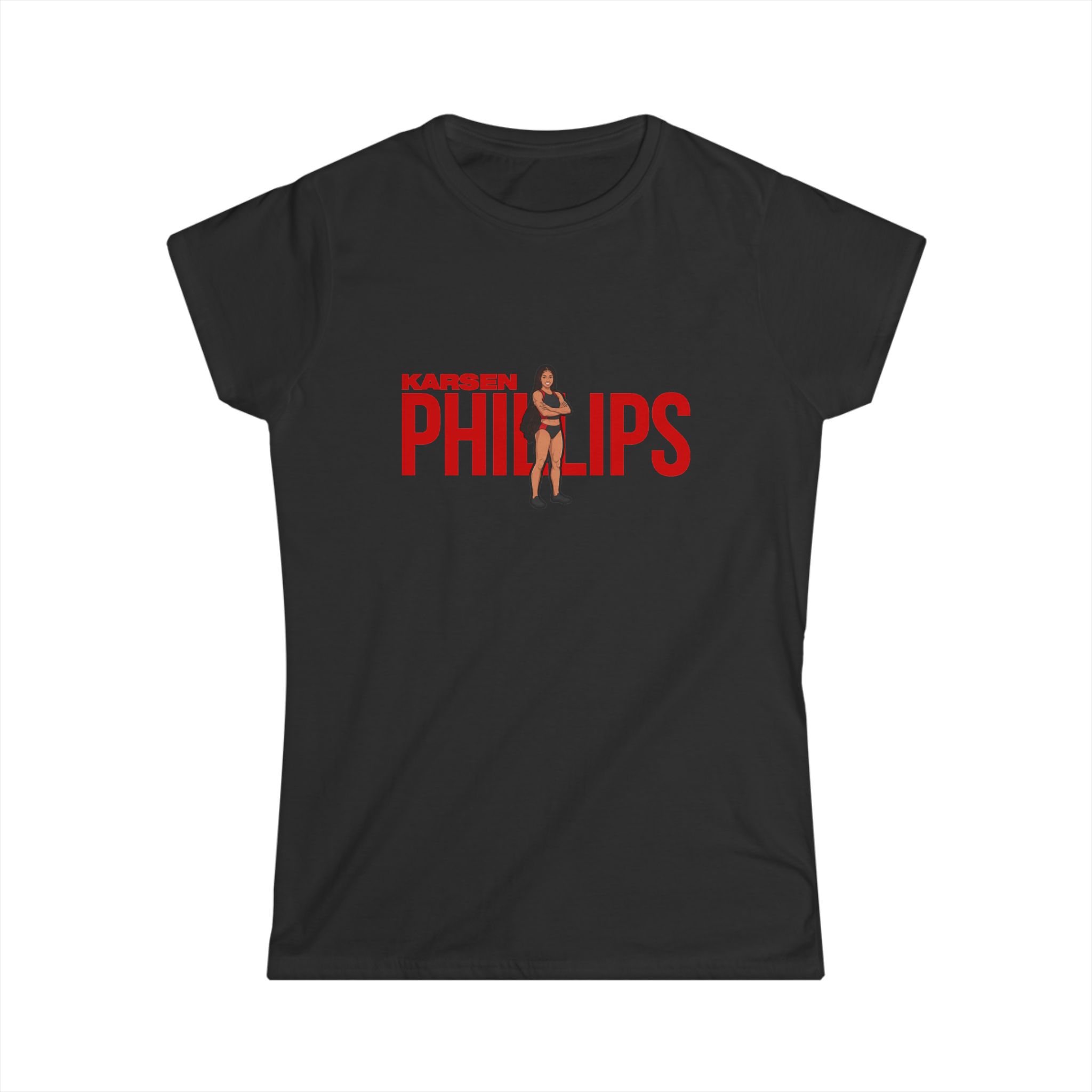 Women's Softstyle Tee — character_player_name in Black