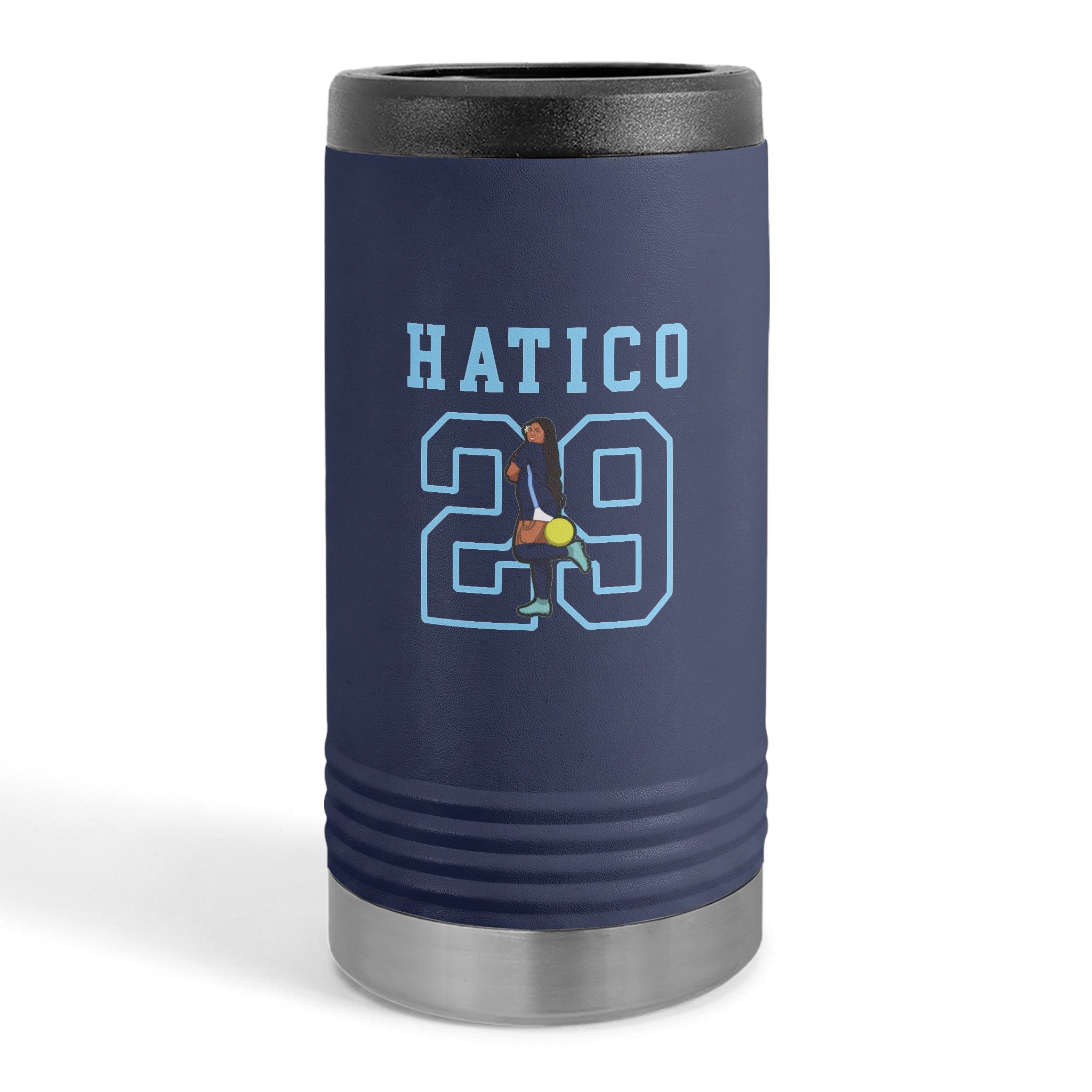 Slim Stainless Can Cooler — character_shirsey in Navy
