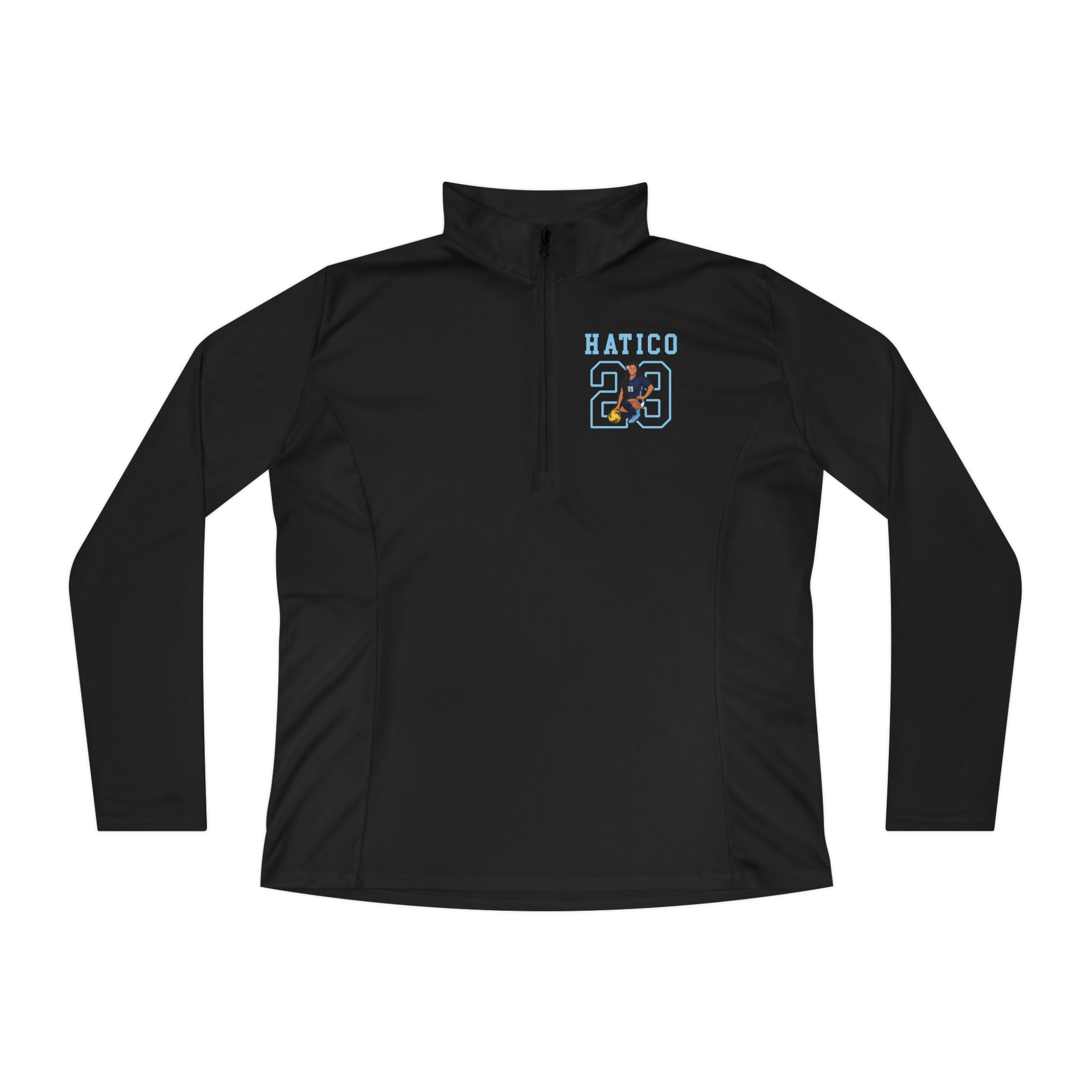 Women's Q-Zip Pullover — character_shirsey in Black