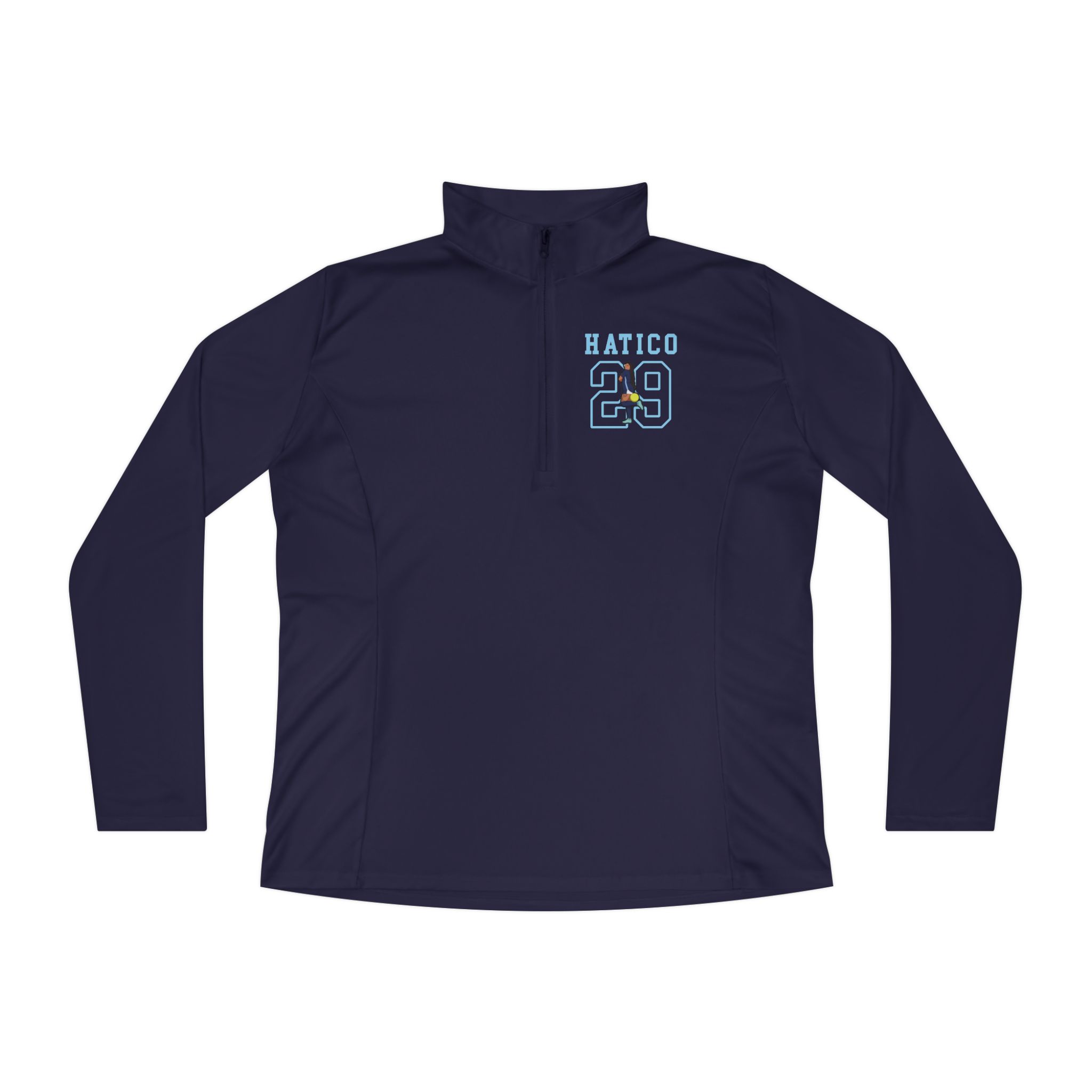 Women's Q-Zip Pullover — character_shirsey in Navy