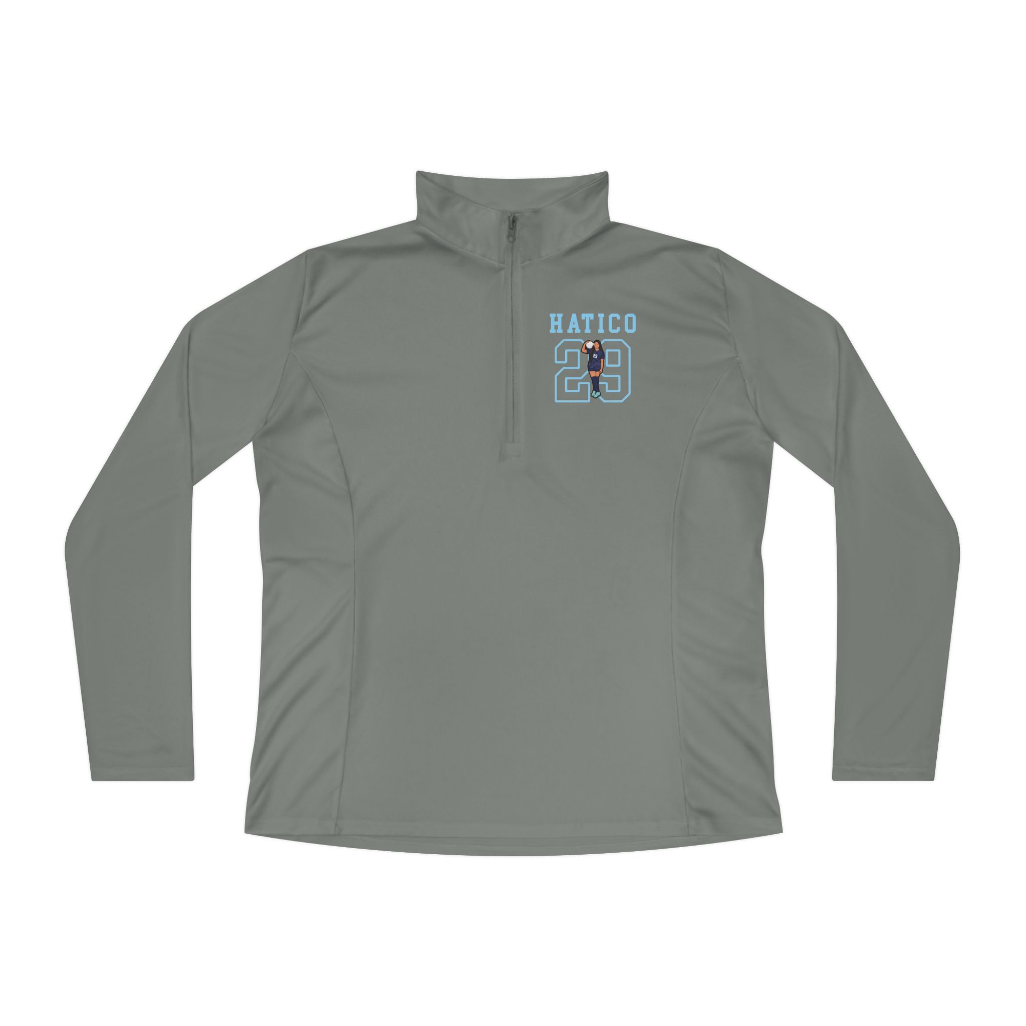 Women's Q-Zip Pullover — character_shirsey in Grey